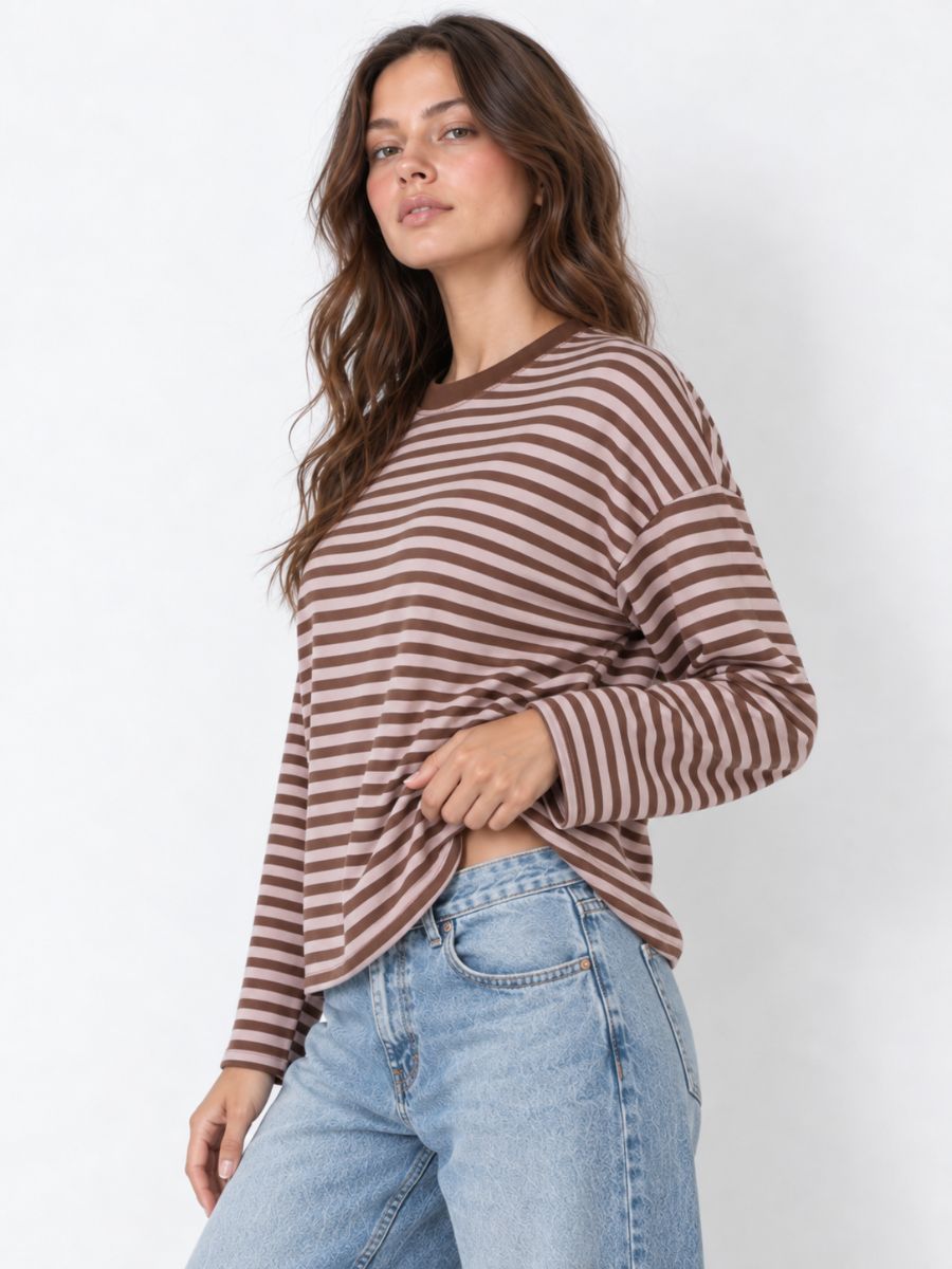 Leon Boxy Stripe Knit Top