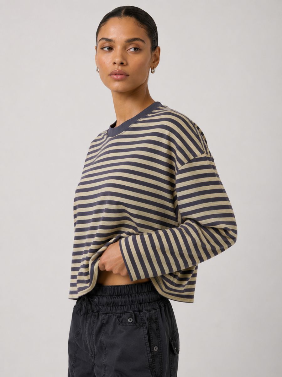 Leon Boxy Stripe Knit Top