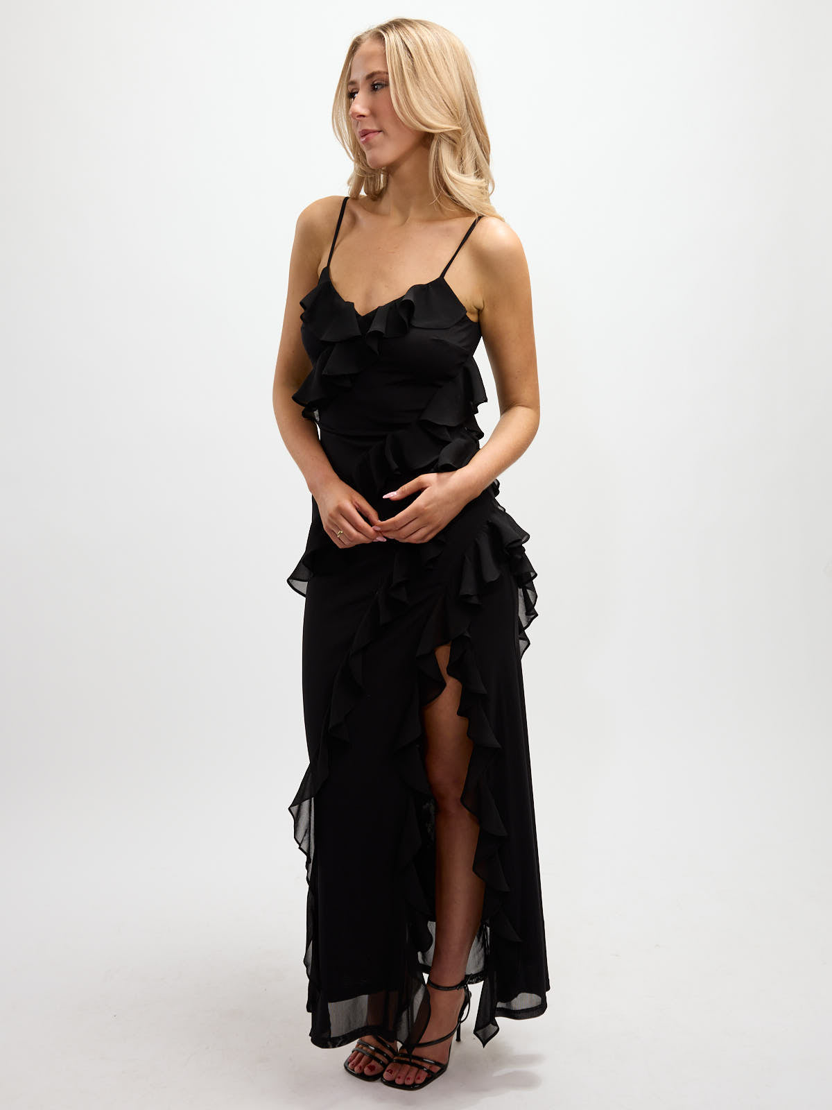 R&B Ruffle Long Dress