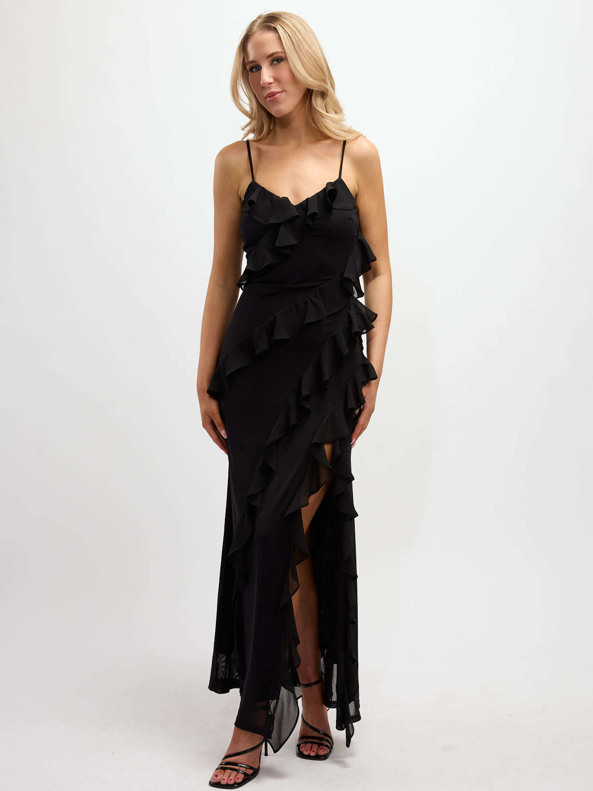 R&B Ruffle Long Dress