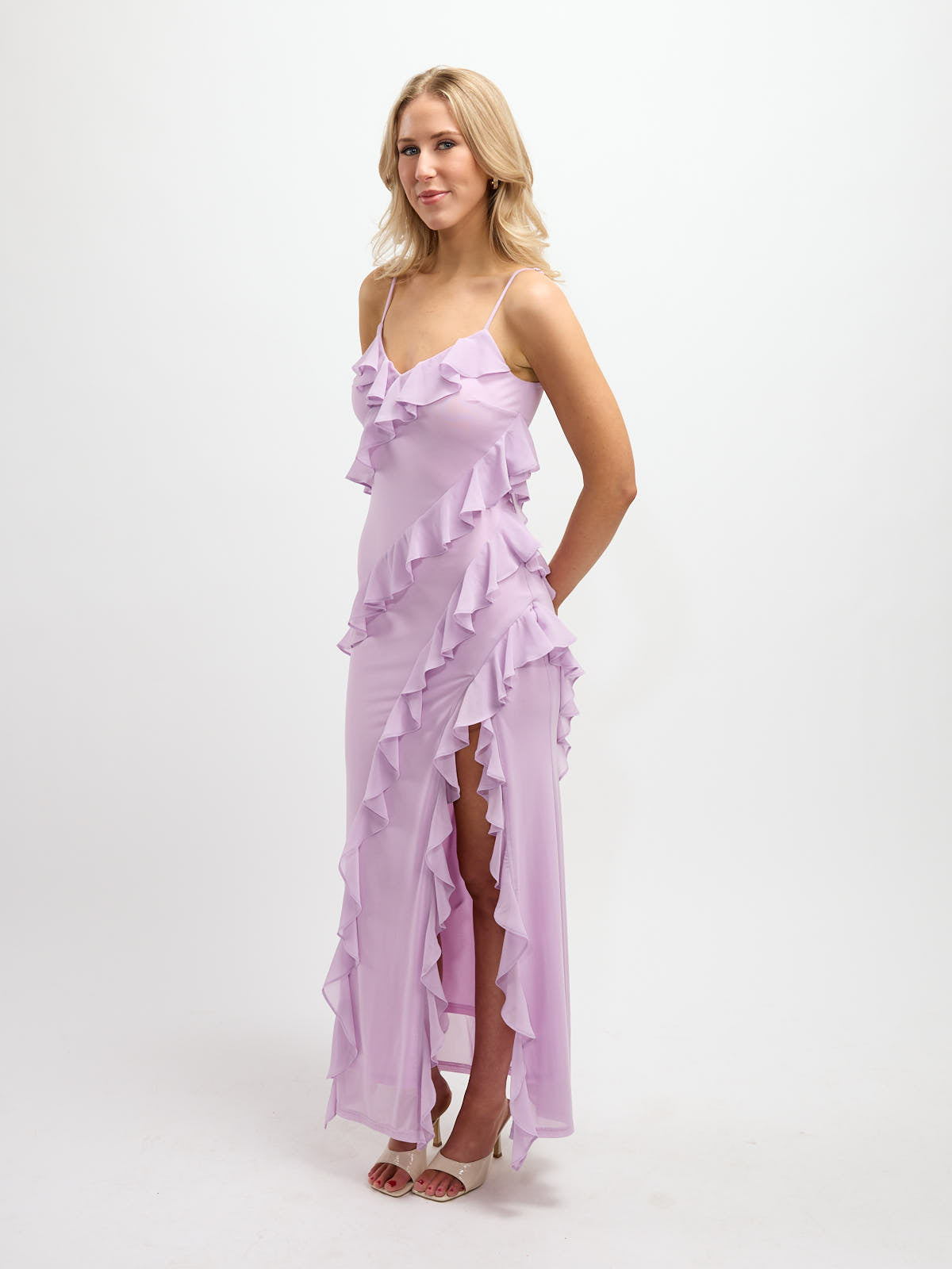 R&B Ruffle Long Dress