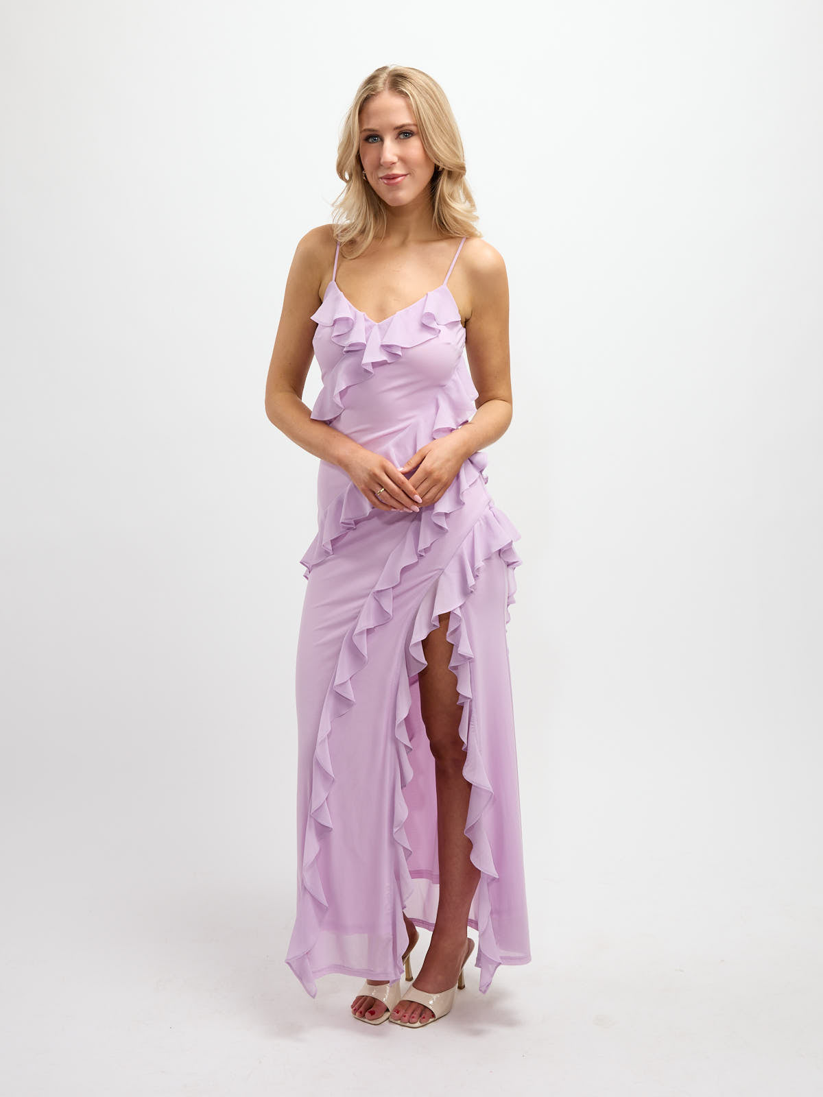 R&B Ruffle Long Dress