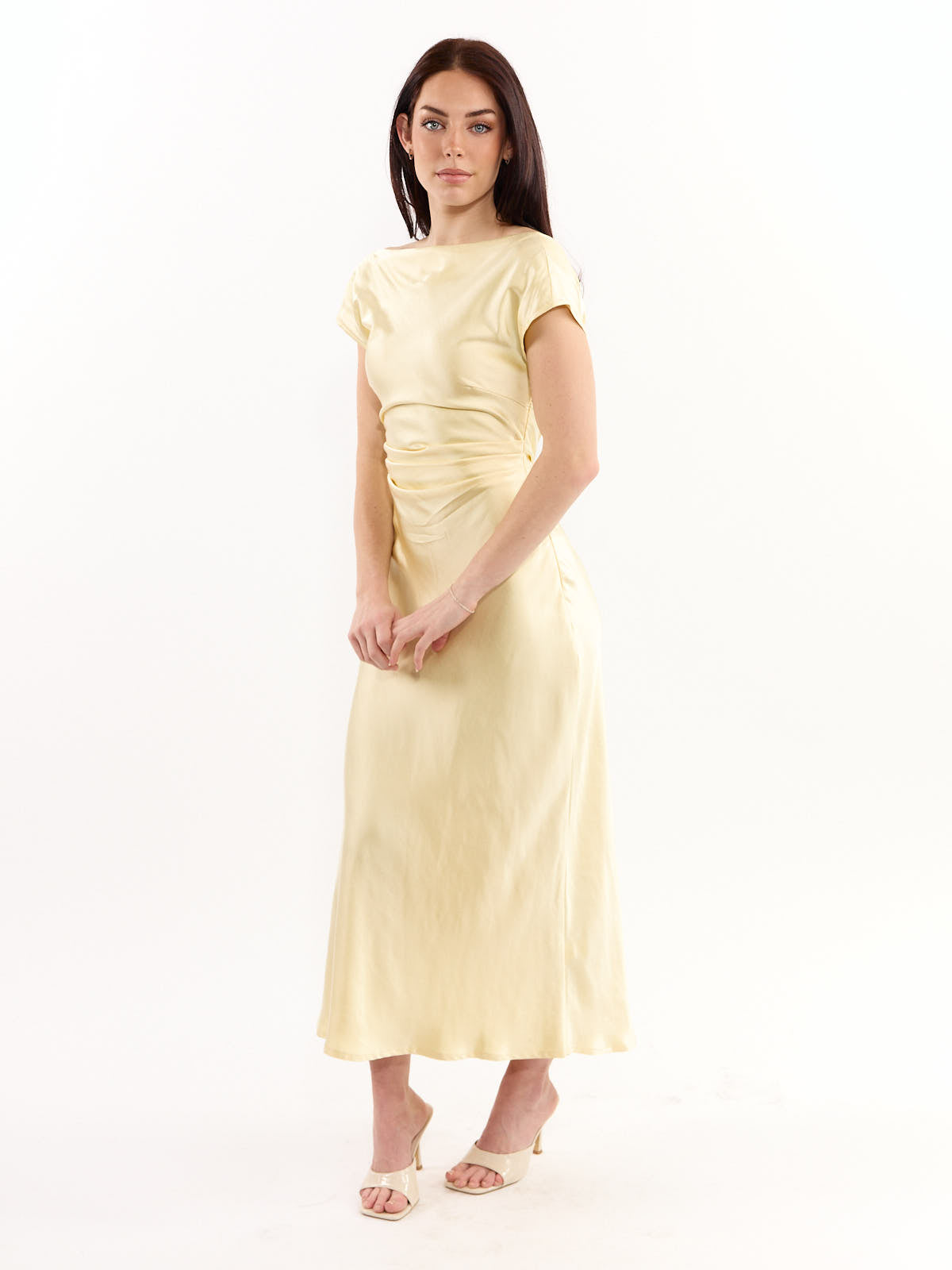 Beatrice Satin Cap Sleeve Dress