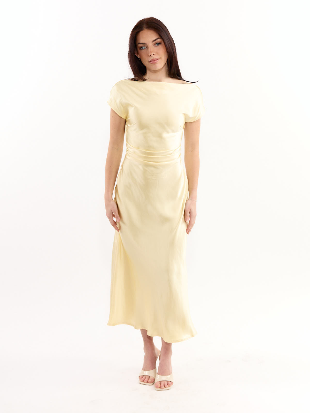 Beatrice Satin Cap Sleeve Dress