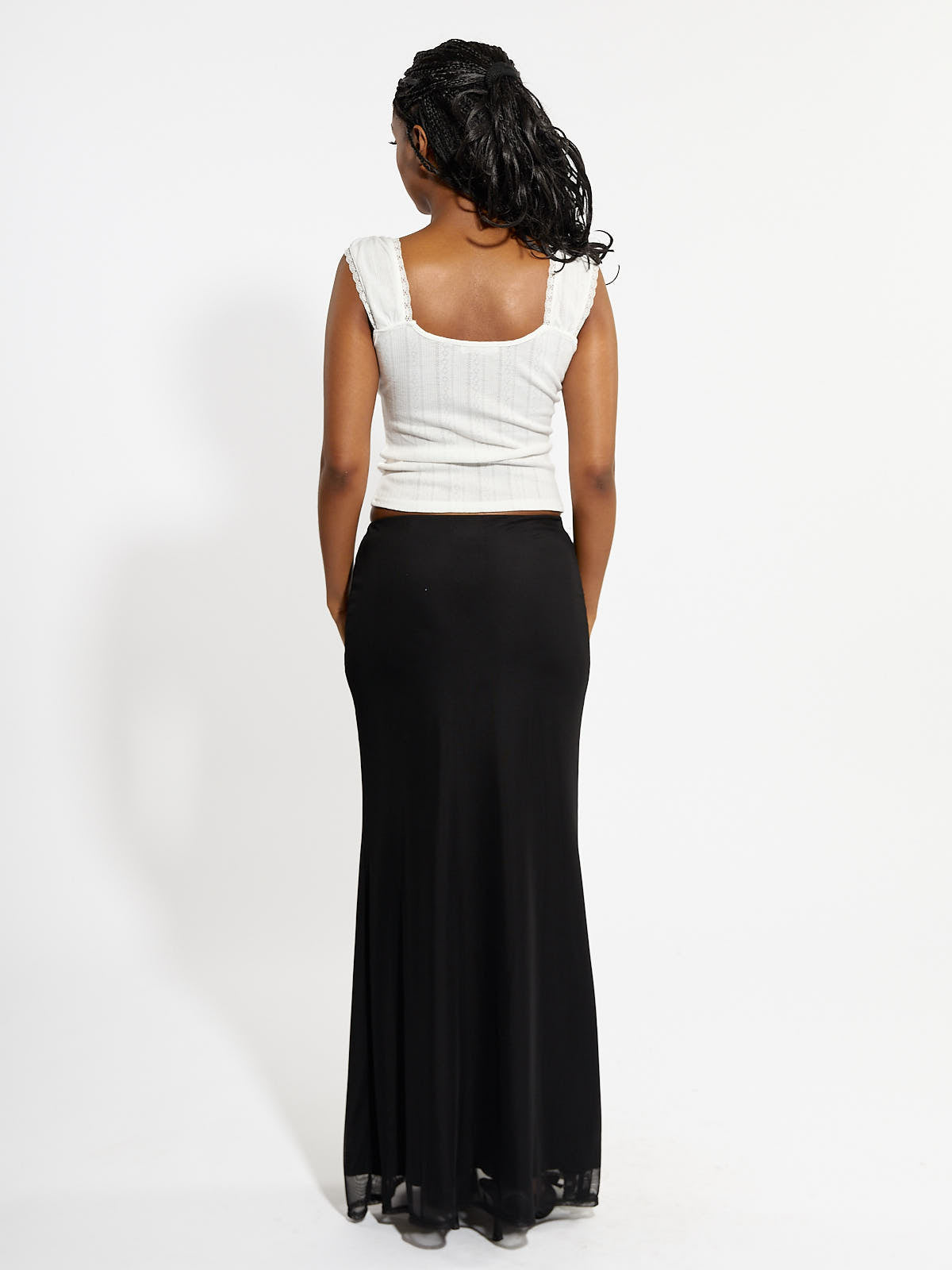 Monica Solid Mesh Skirt