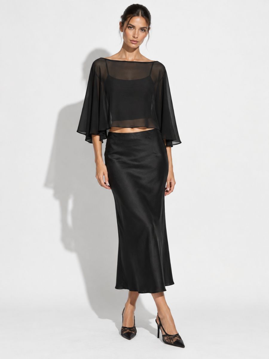 Cotton Candy Wren Cropped Mesh Cape
