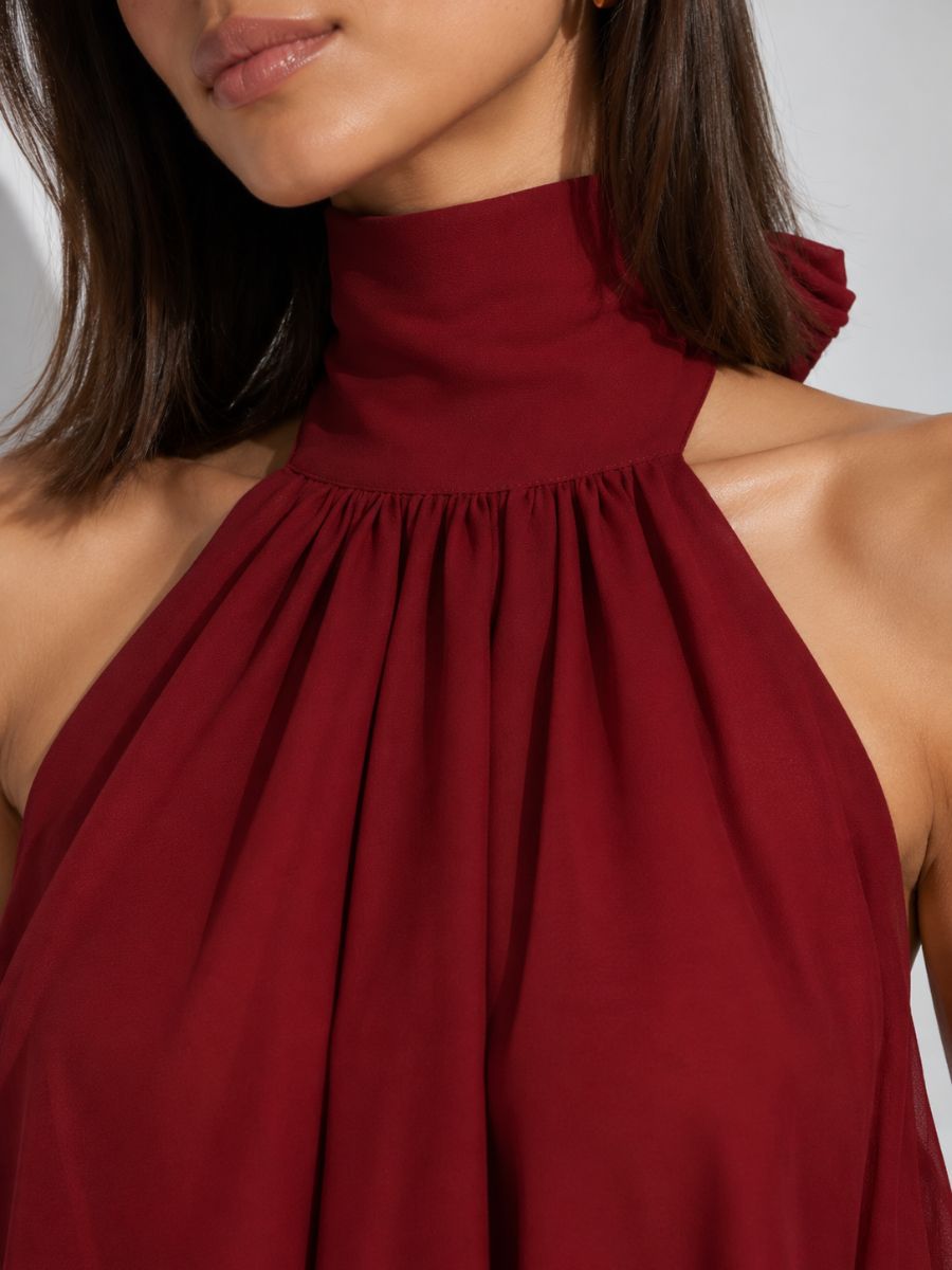 Bea High Neck Chiffon Blouse
