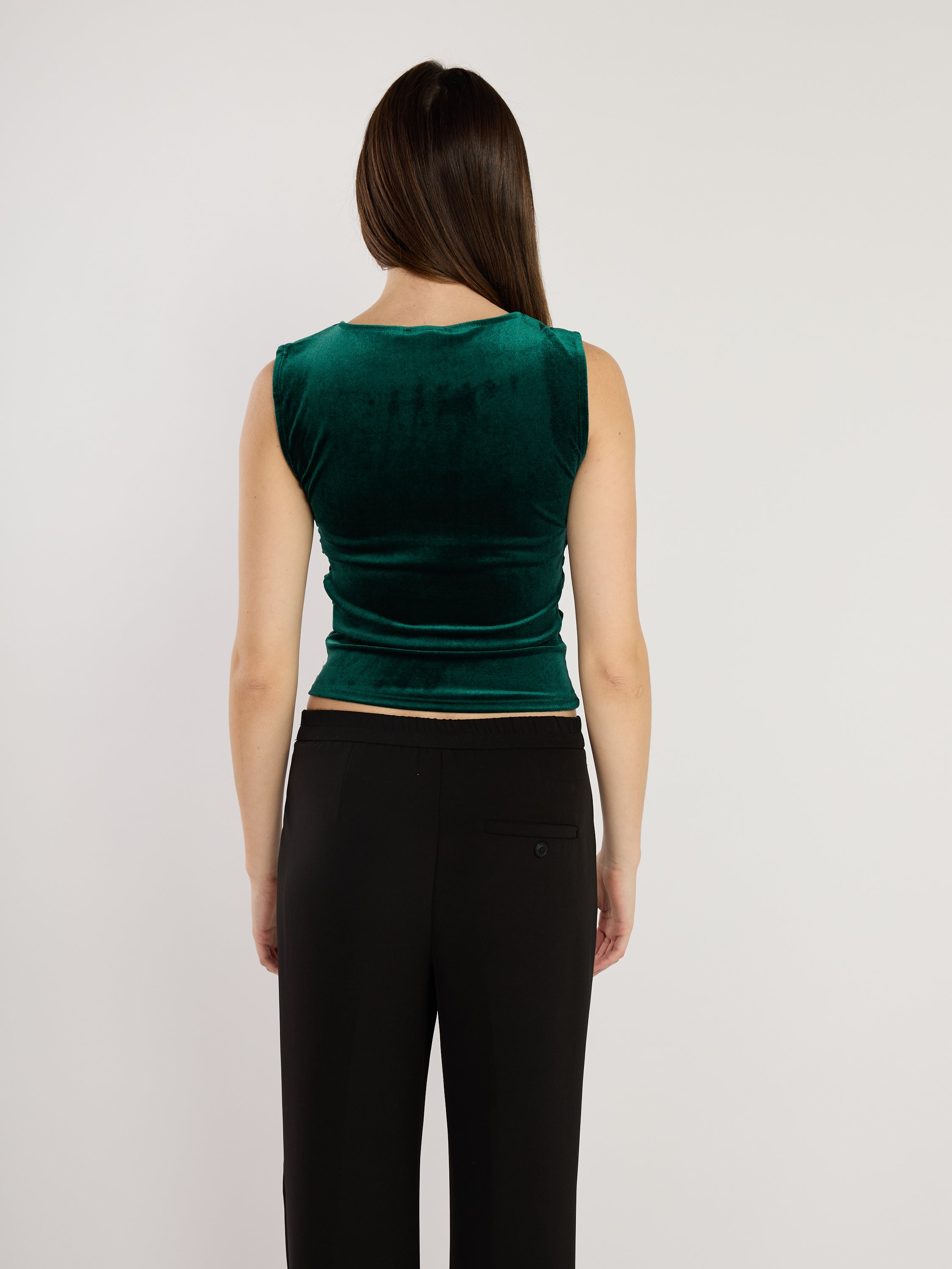 High Neck Velvet Top