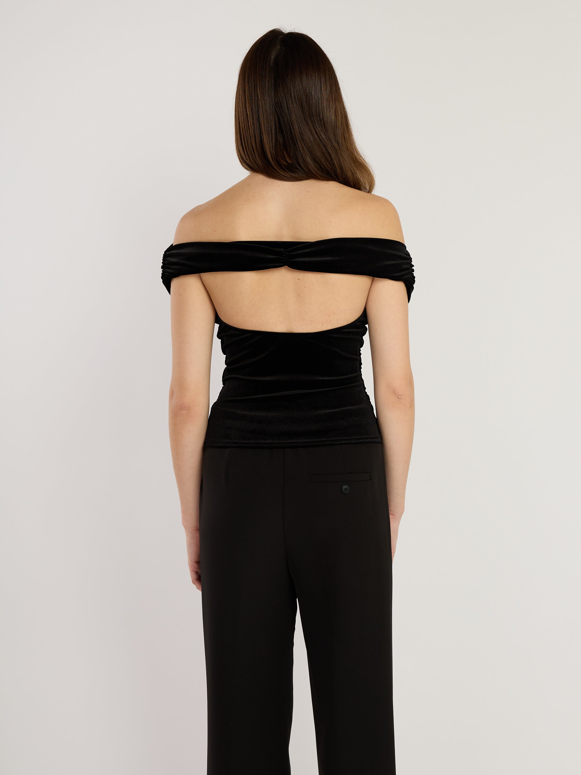 Arabella Off The Shoulder Velvet Top
