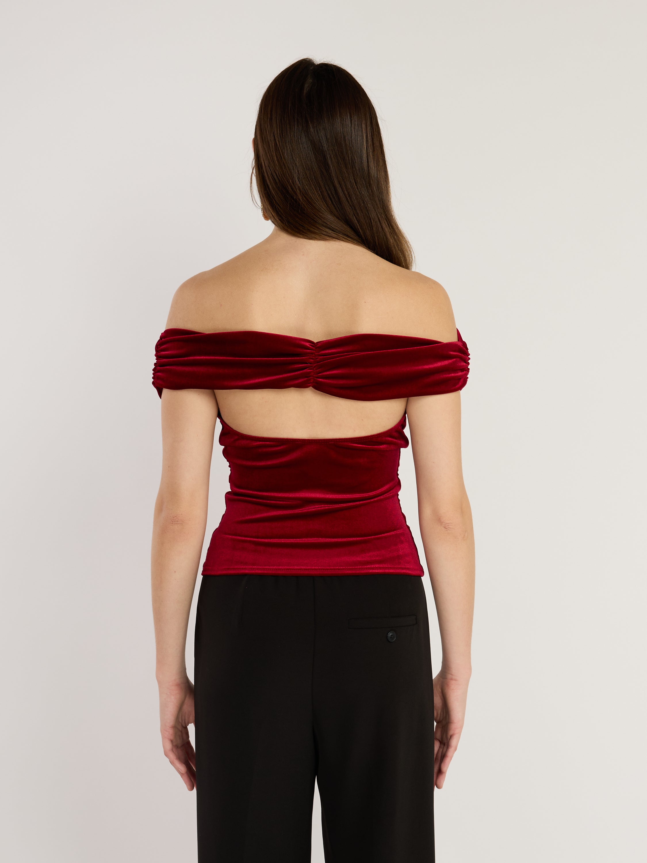 Arabella Off The Shoulder Velvet Top