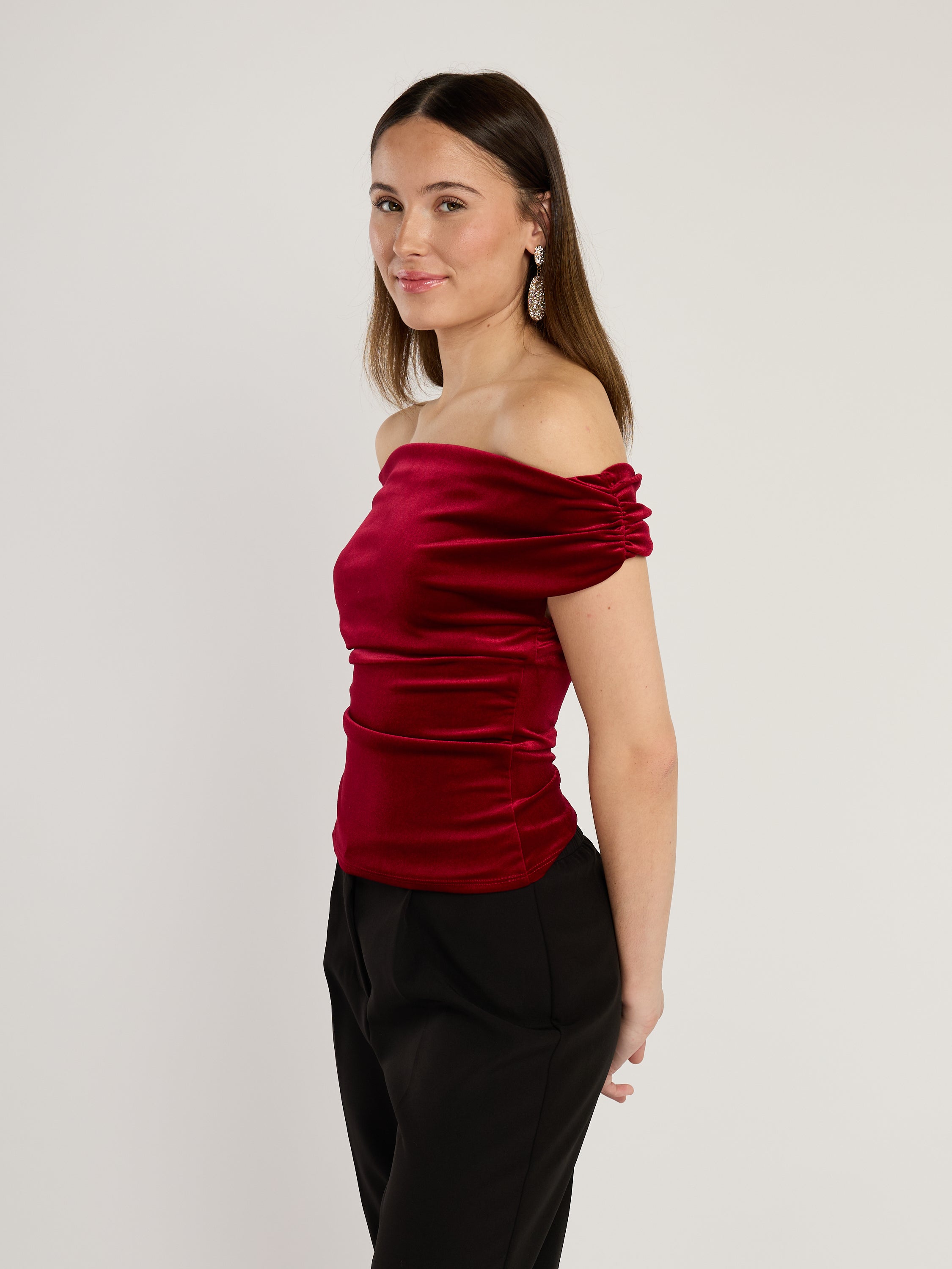 Arabella Off The Shoulder Velvet Top