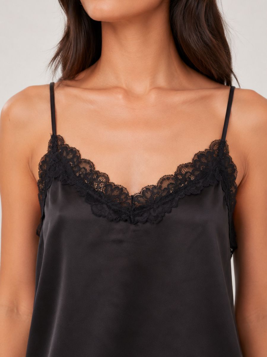 Elio Satin Lace Cami Top