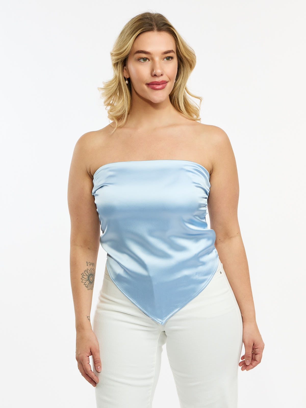 Nikki Satin Tie-Back Bandana Top