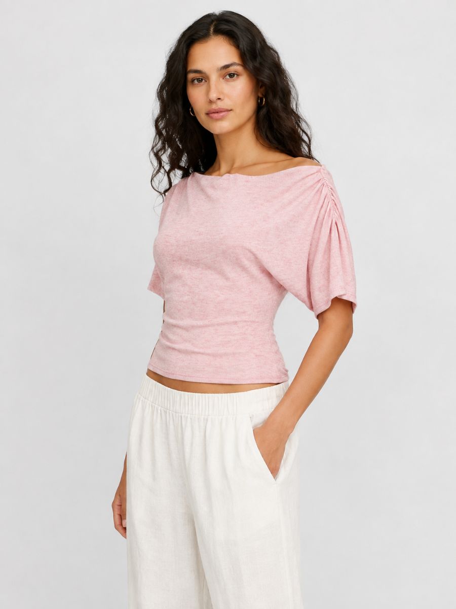 Irene Ruched Knit Top