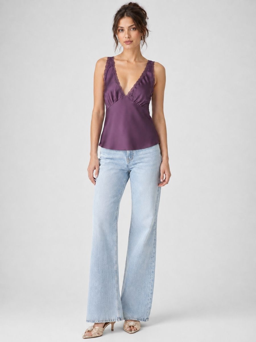 Anderson Lace Satin Tank Top