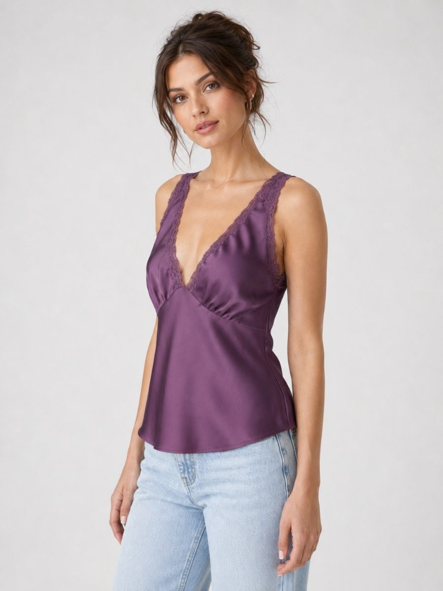 Anderson Lace Satin Tank Top