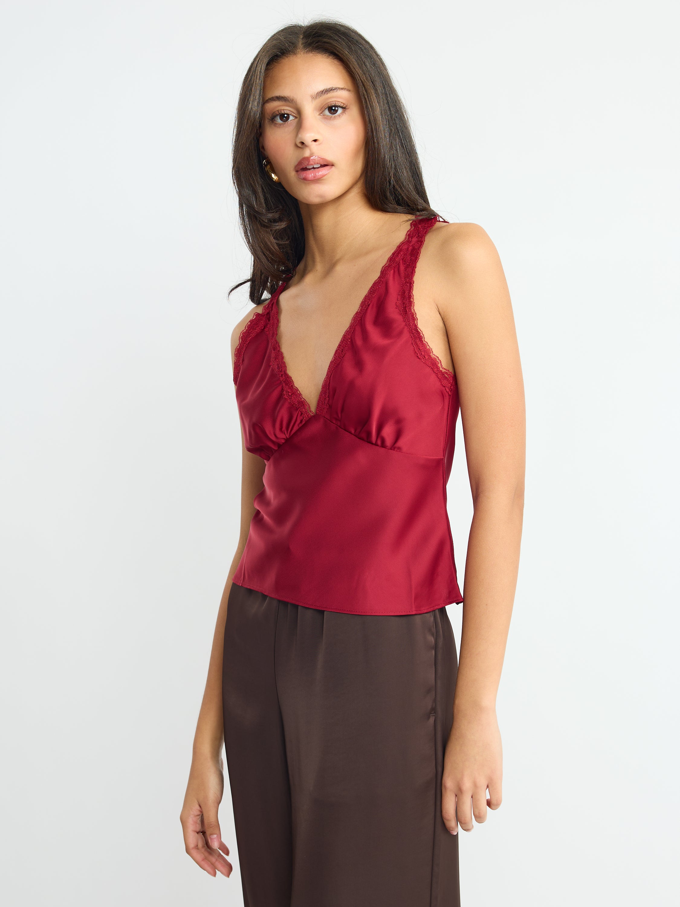 Anderson Lace Satin Tank Top