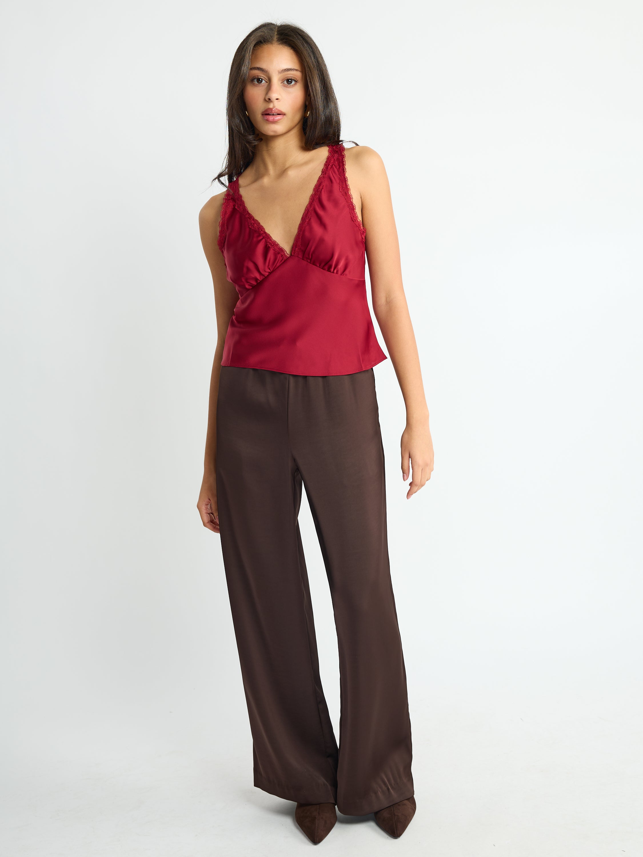 Anderson Lace Satin Tank Top