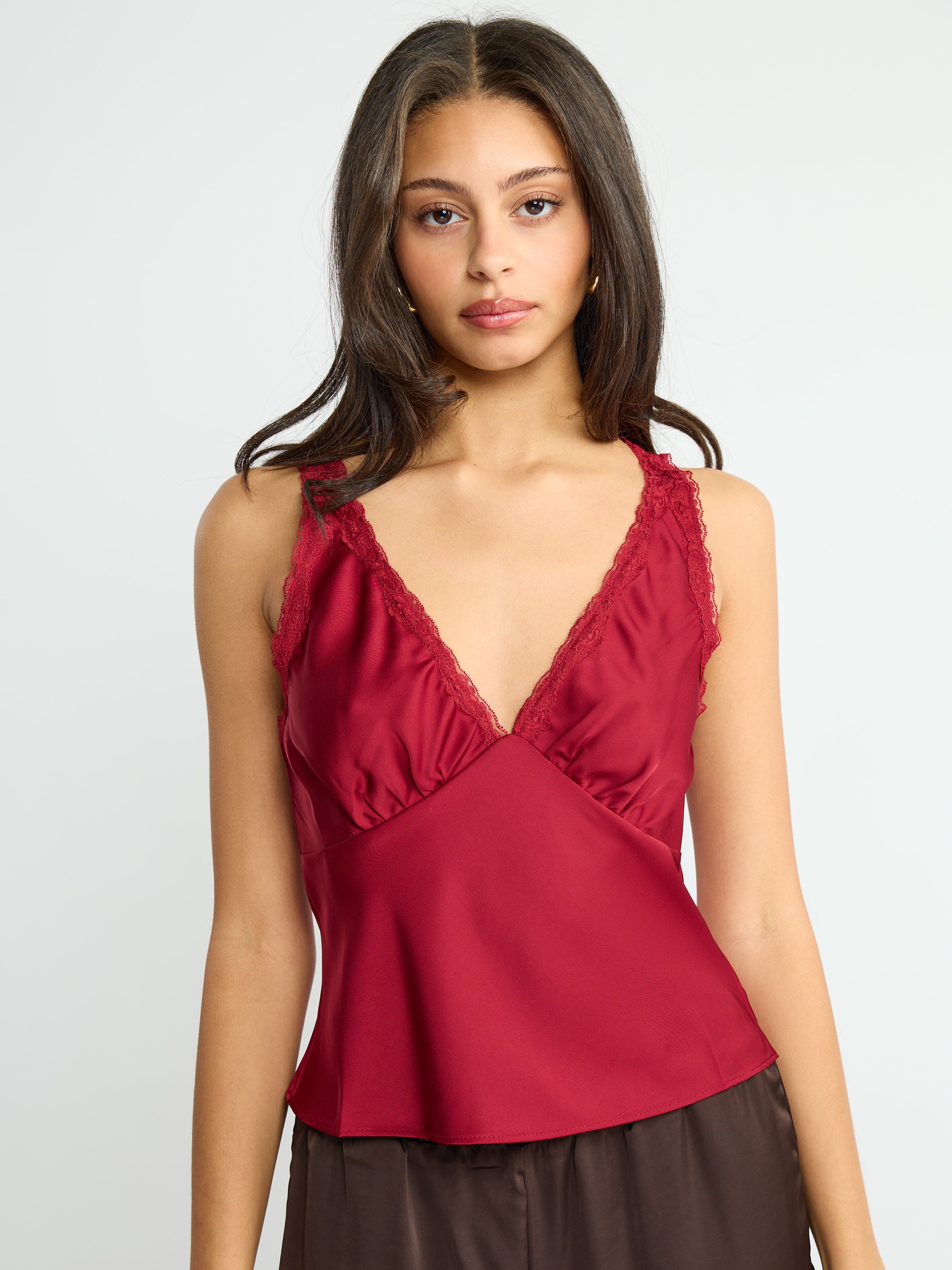 Anderson Lace Satin Tank Top