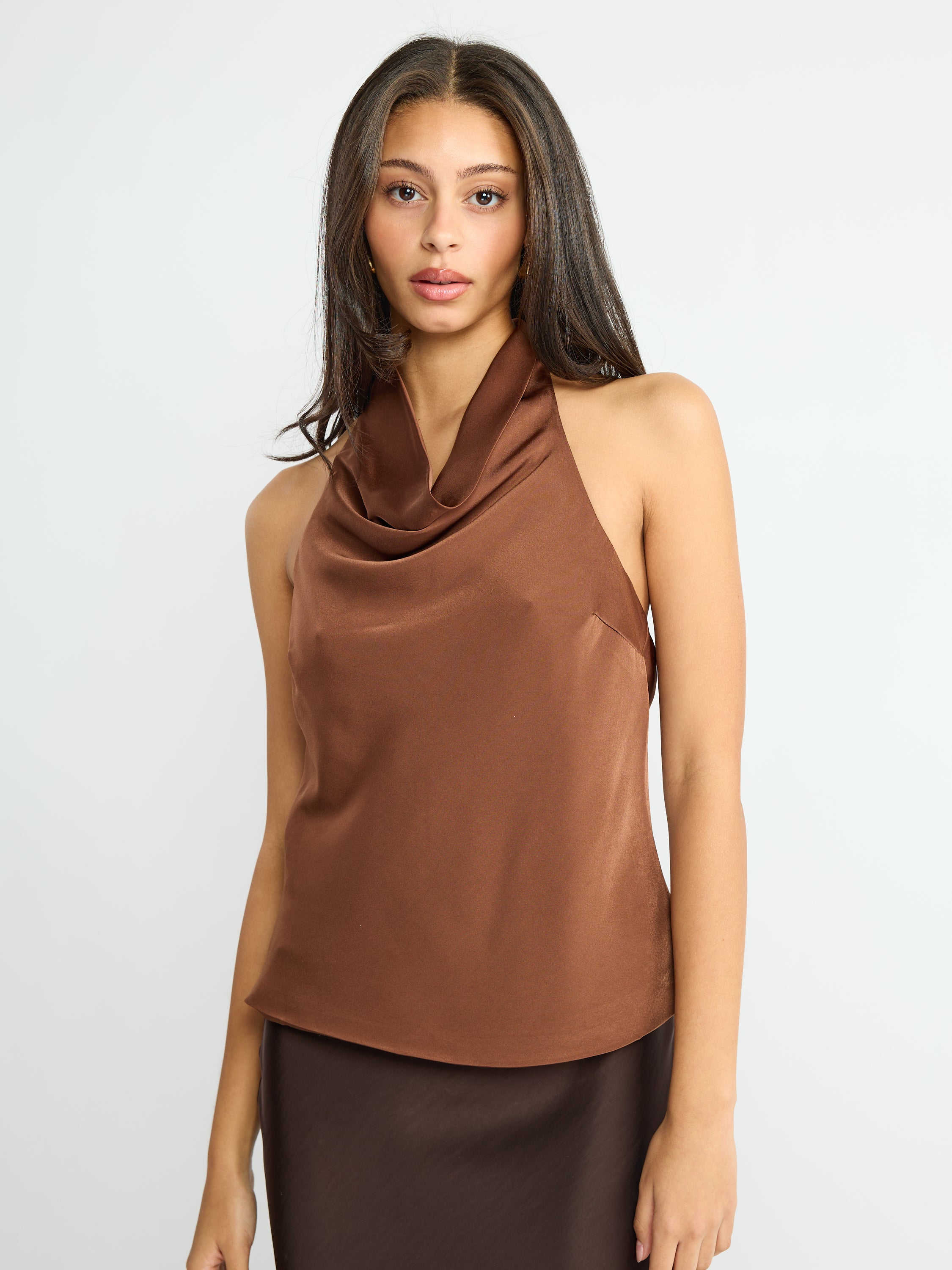 Nora Halter Satin Top