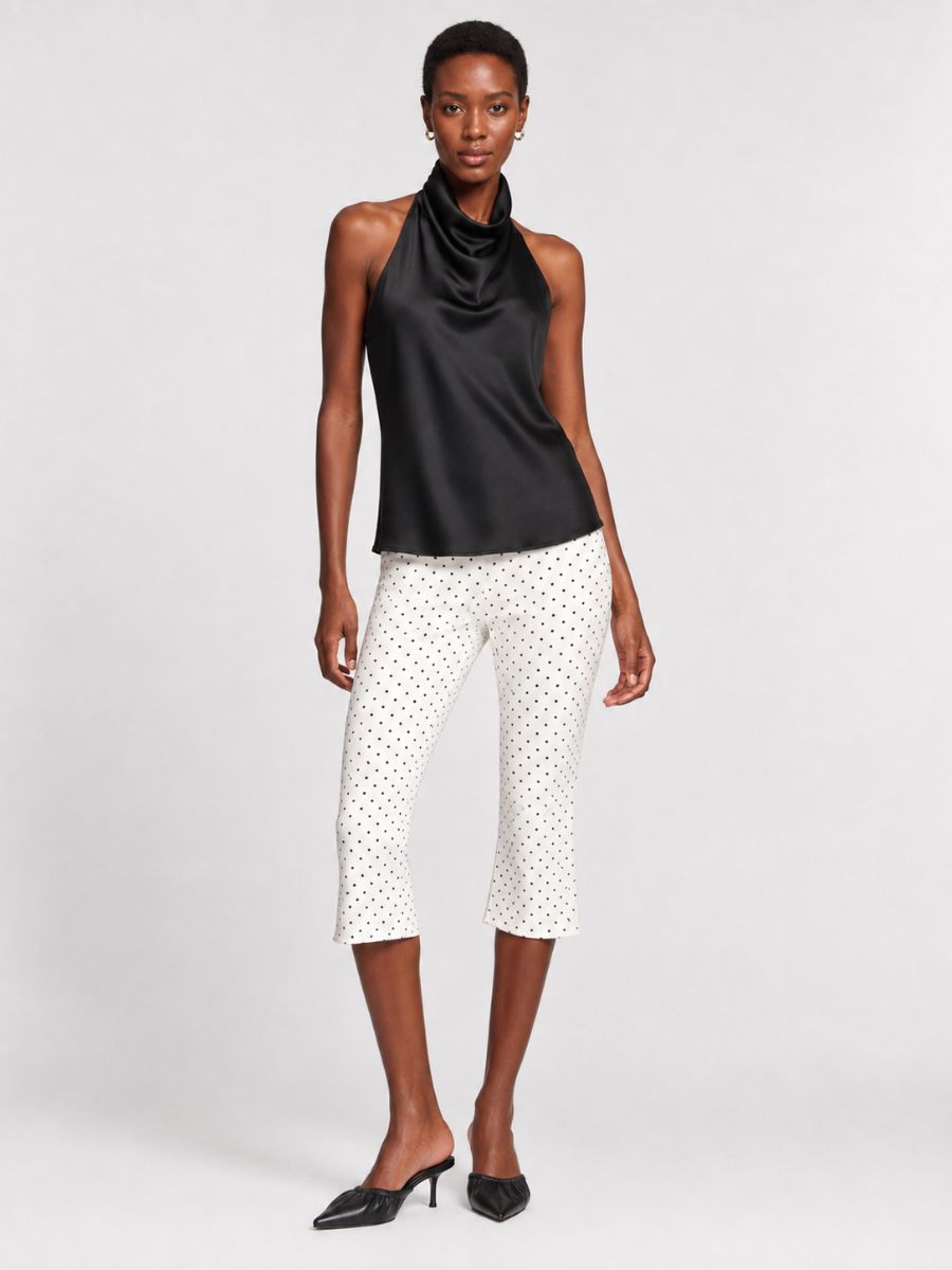 Nicola Satin Sleeveless Halter Top
