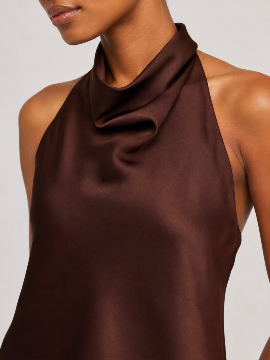 Nicola Satin Sleeveless Halter Top