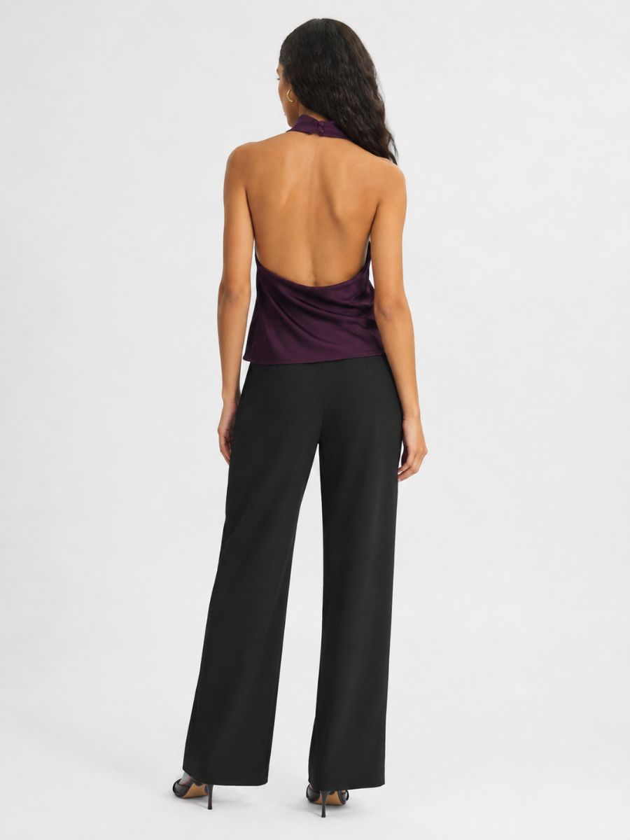 Nicola Satin Sleeveless Halter Top