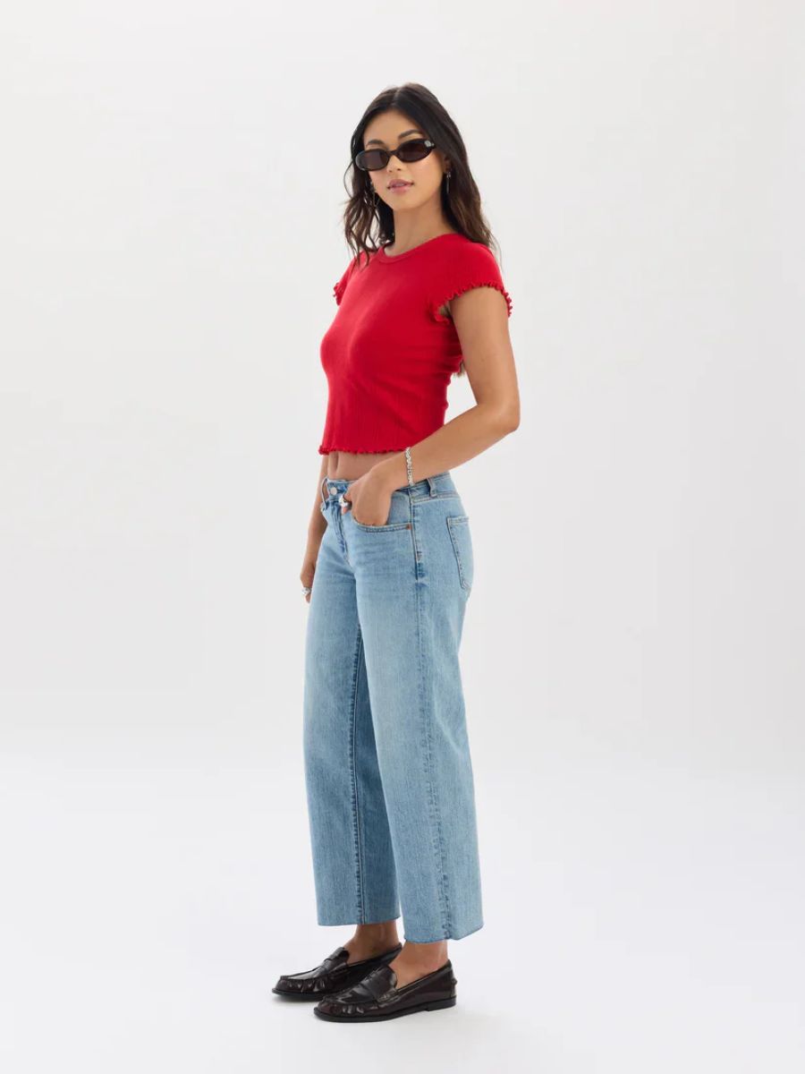 Daze Keeper Crop Low Straight Leg Jean