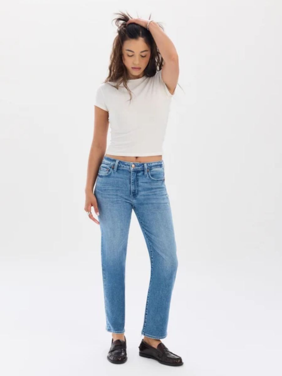 Daze Rebel Mid-Rise Ankle Slim Straight Jean