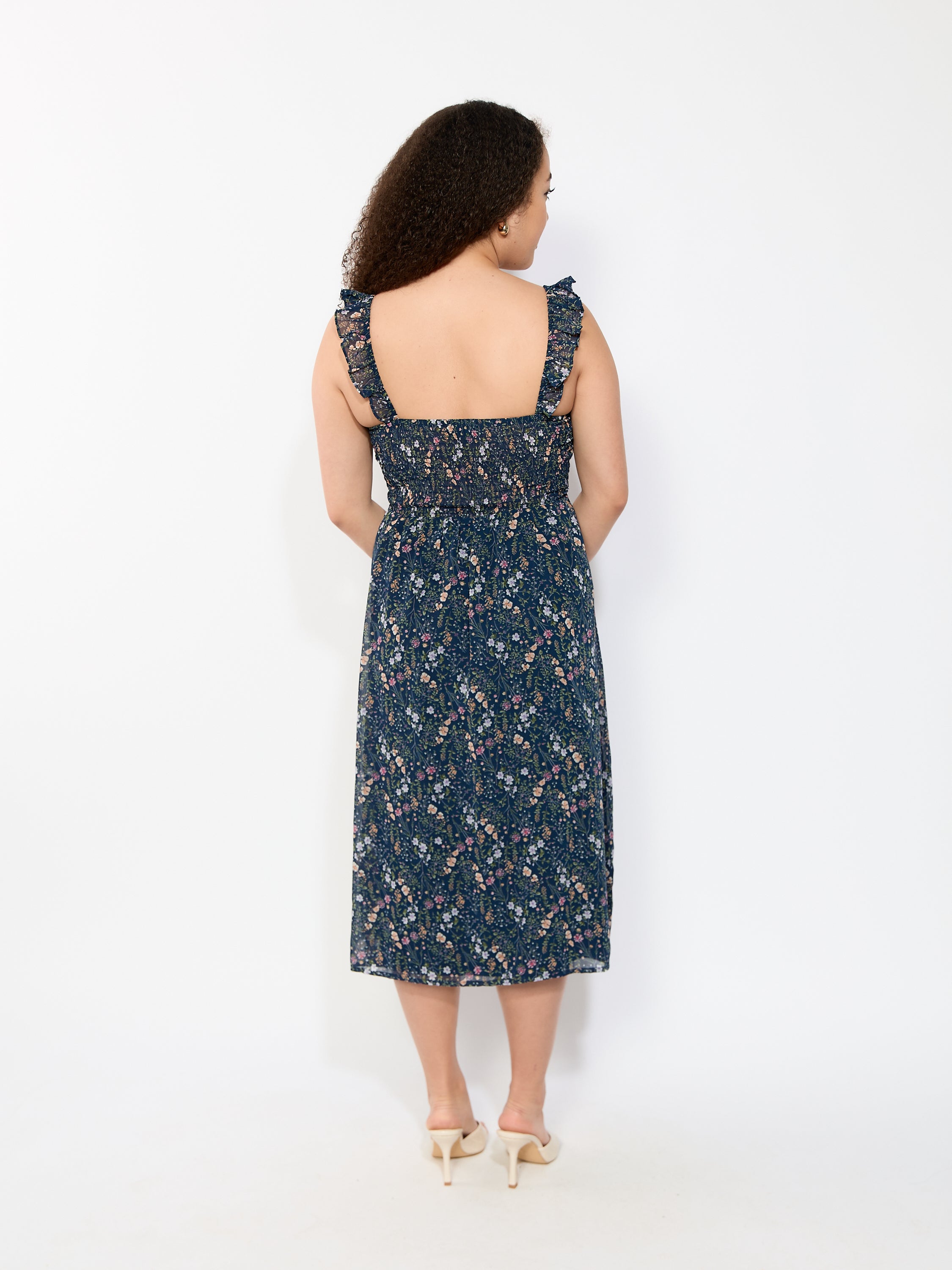 Brandi Ruffle Strap Midi Dress