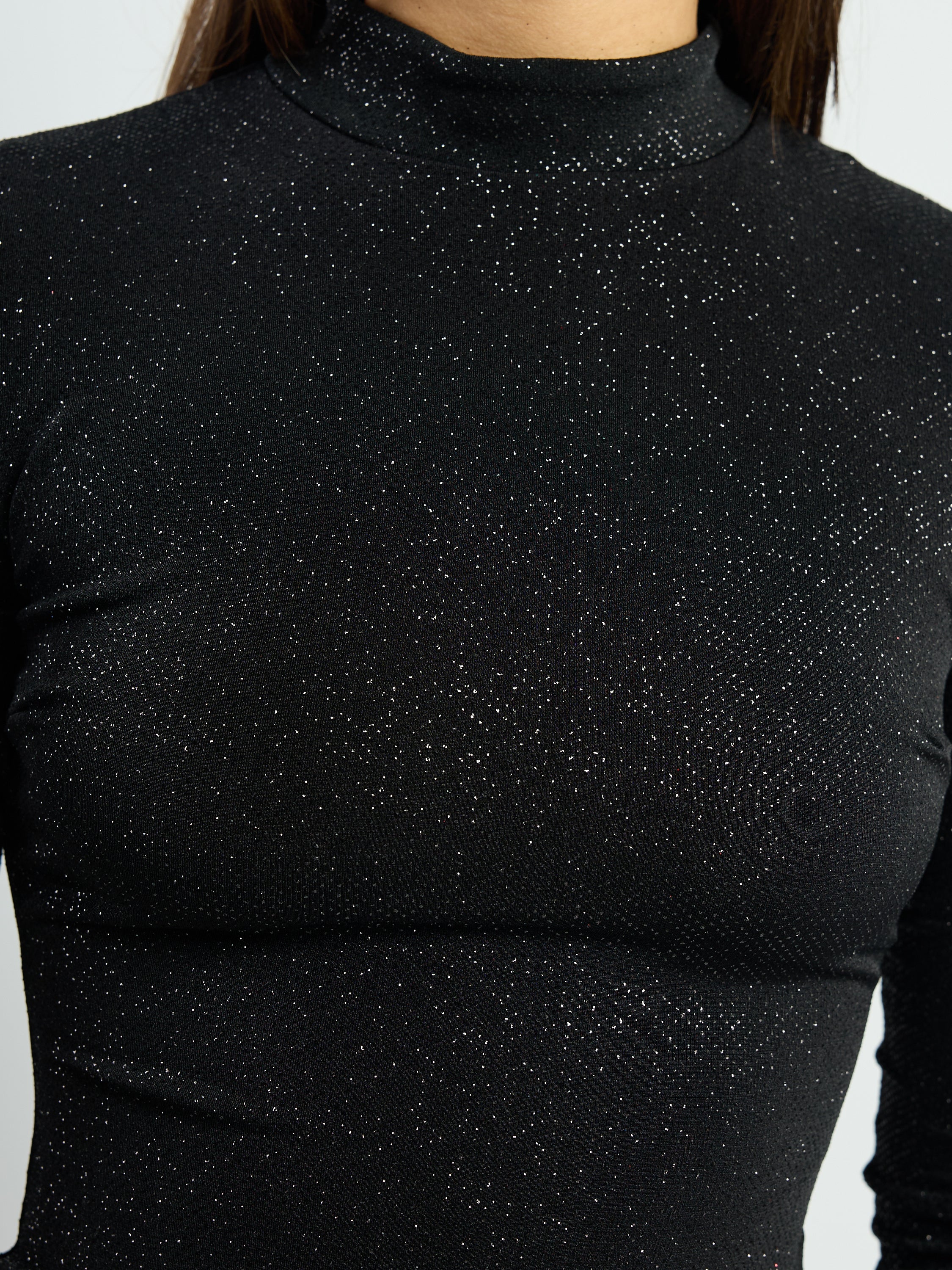 Minka Mock Neck Slinky Mini Dress