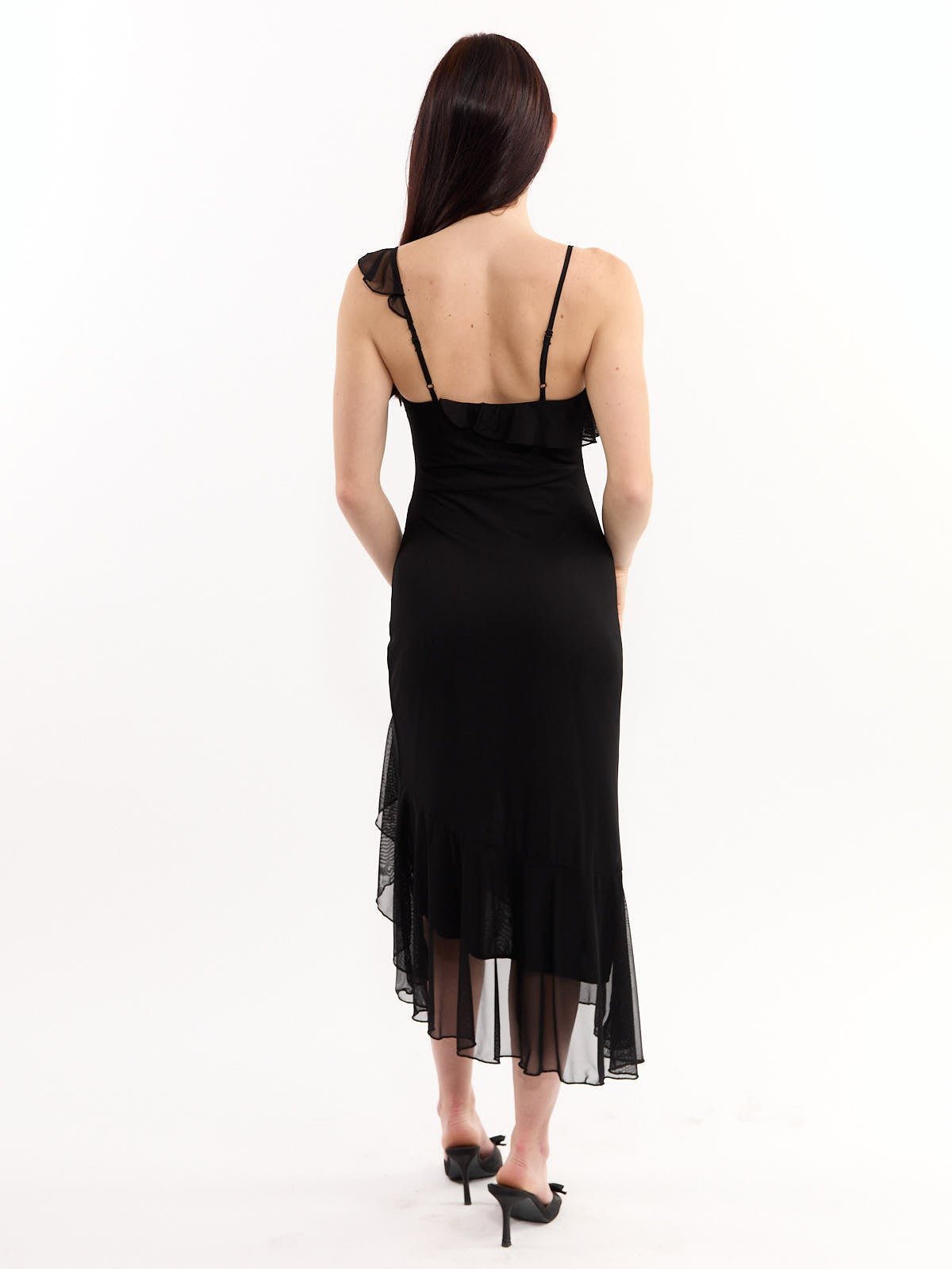 Solenne Ruffle Mesh Midi Dress