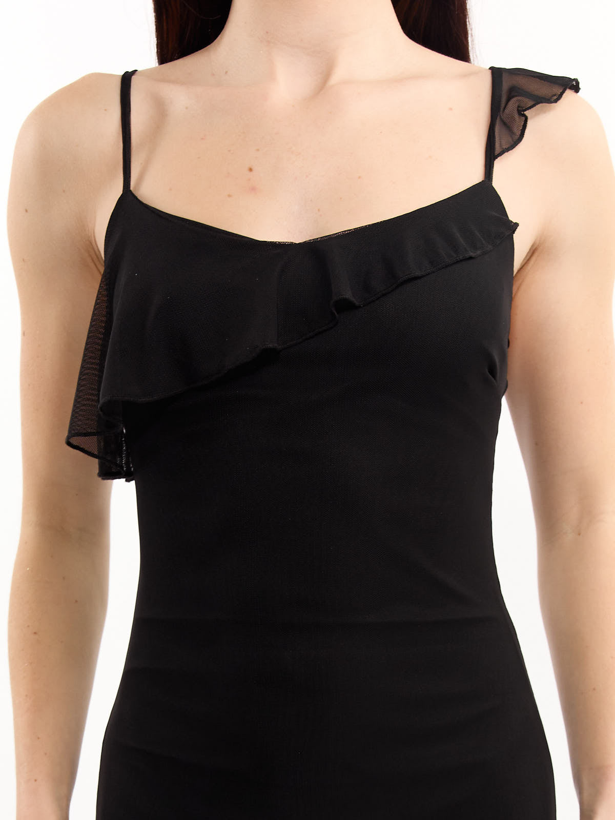 Solenne Ruffle Mesh Midi Dress