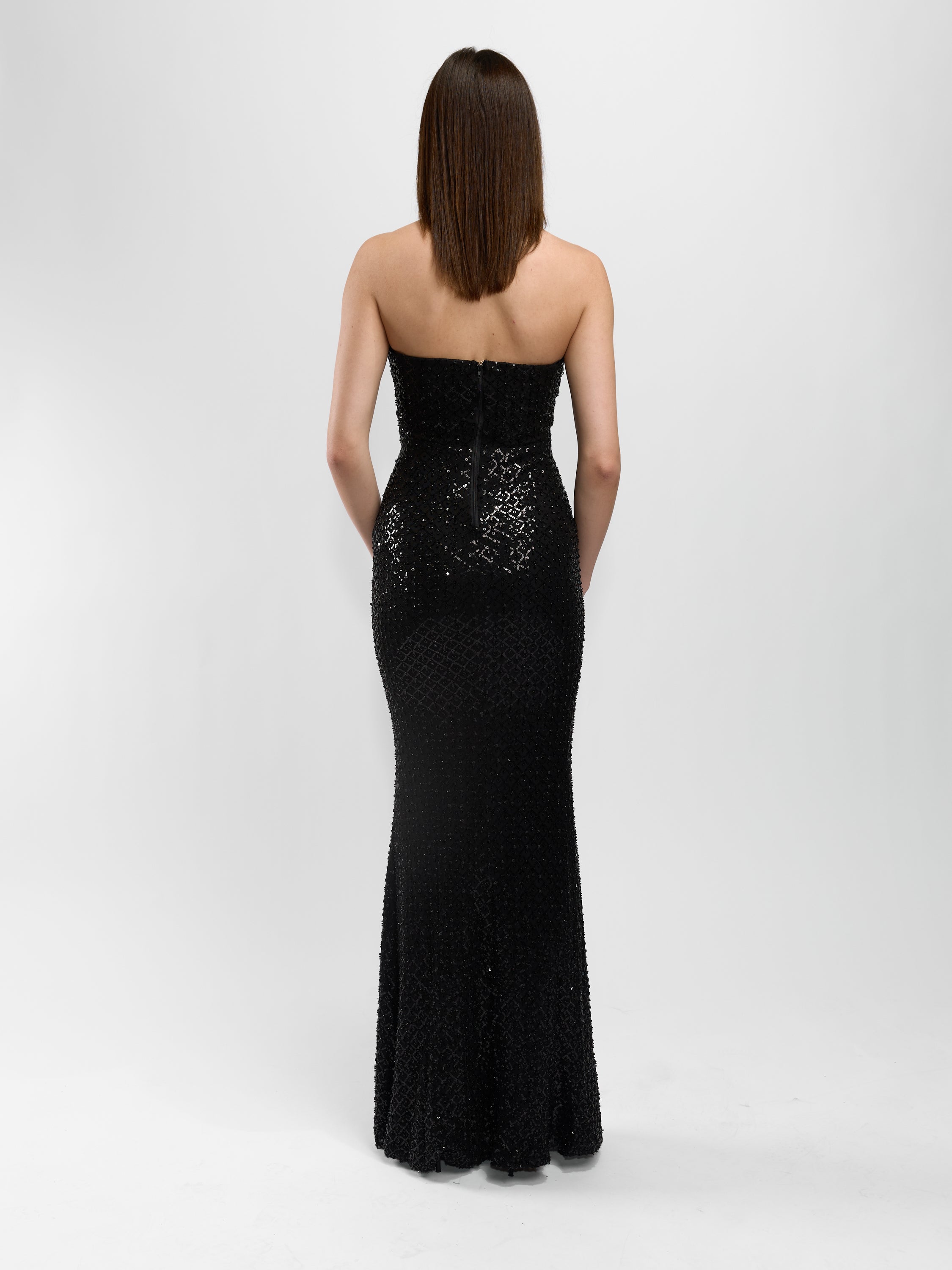 Judy Beaded Strapless Maxi Dress