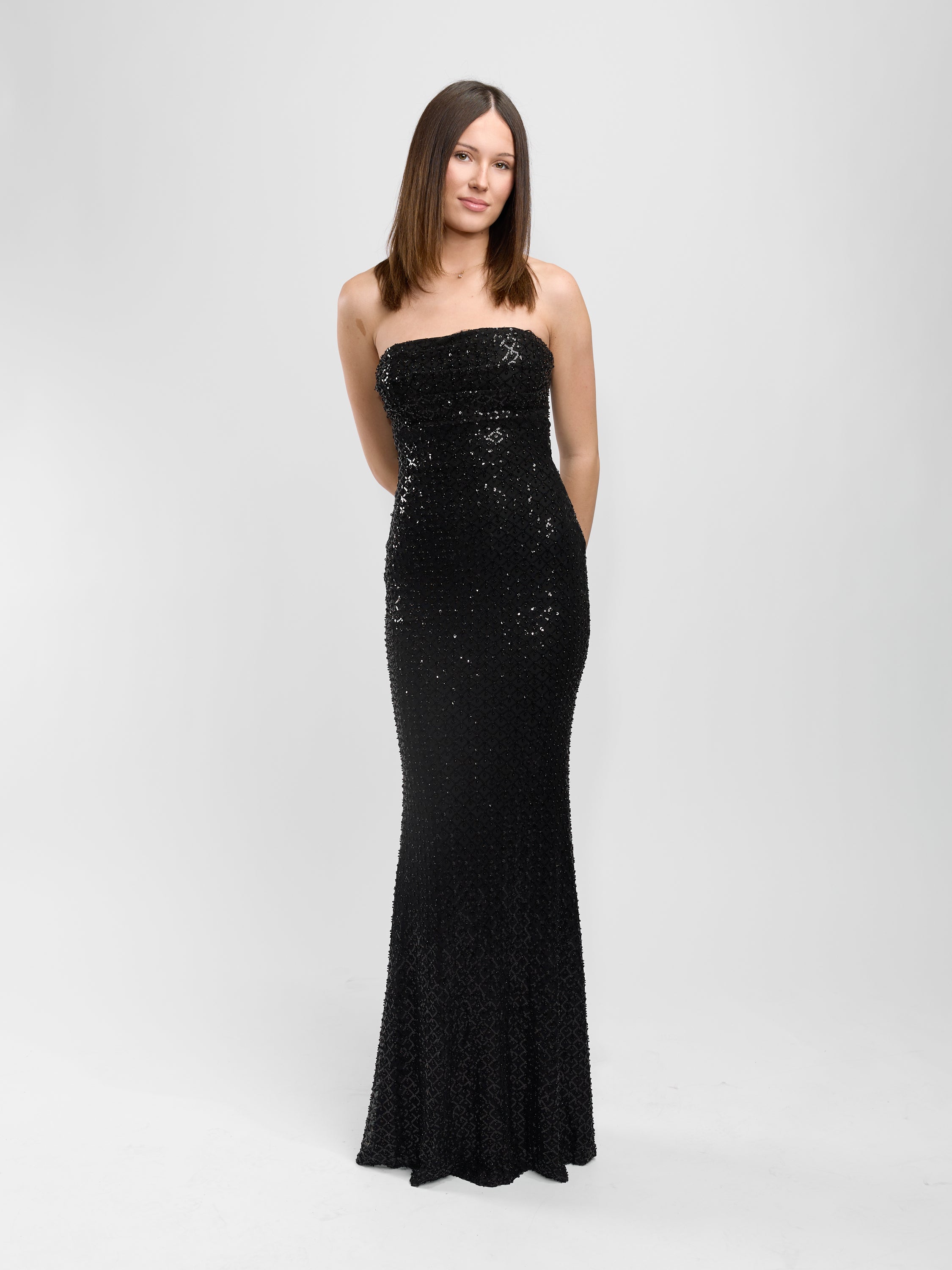 Judy Beaded Strapless Maxi Dress