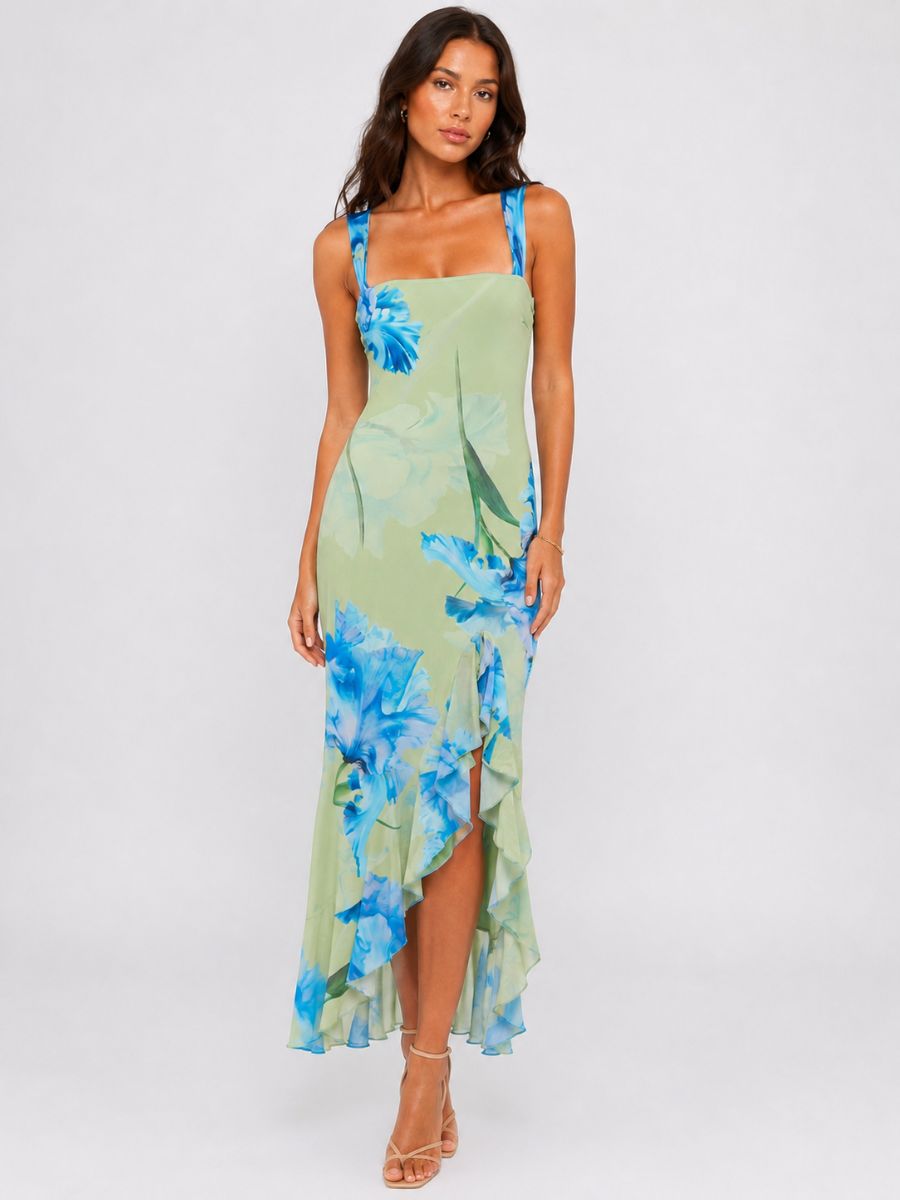 Sally Ruffle Mesh Dress
