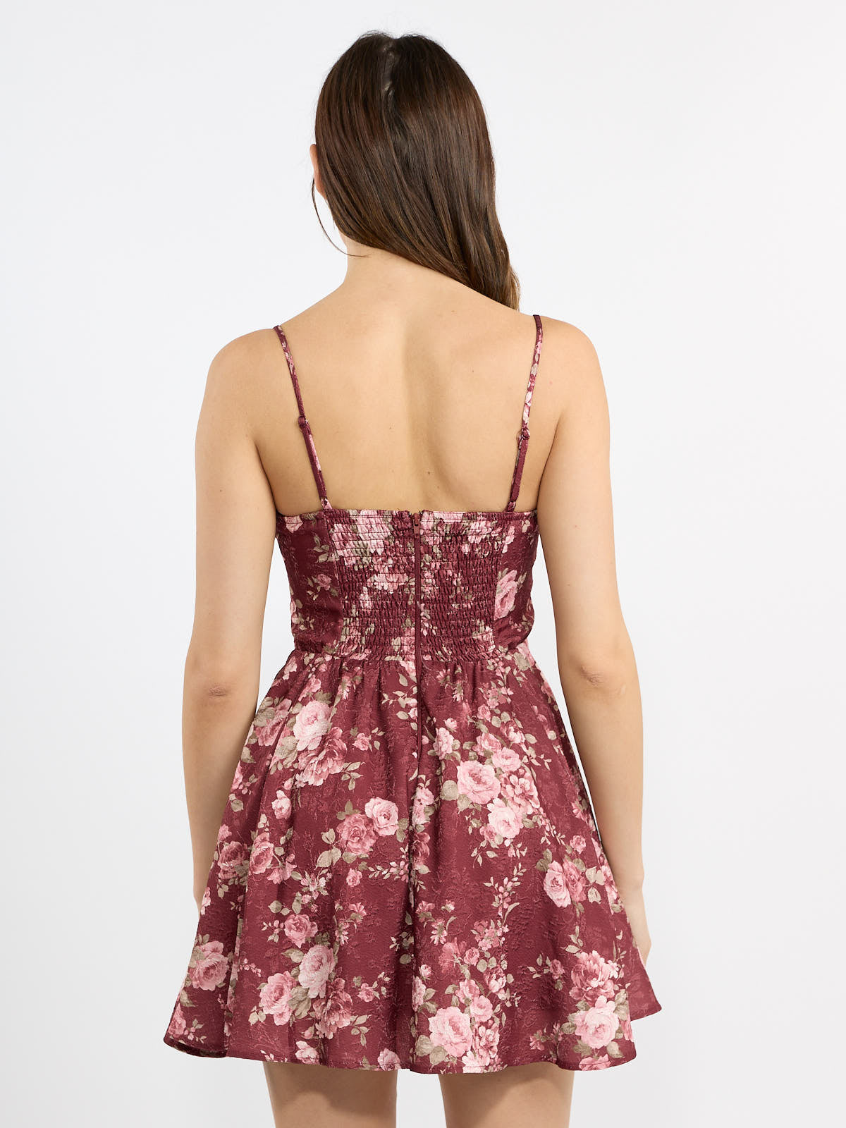 Stassi Jacquard Corset Spaghetti Strap Mini Dress