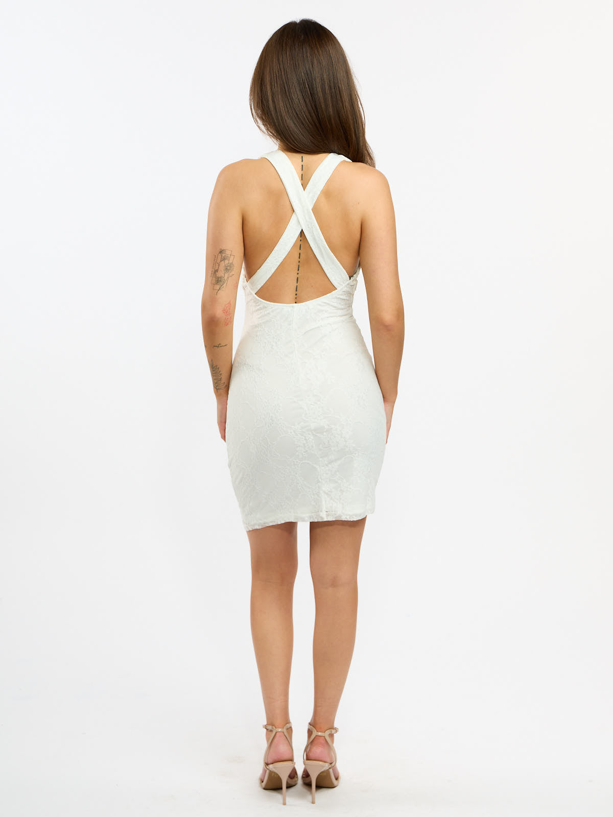 Vana Lace Cross Back Mini Dress