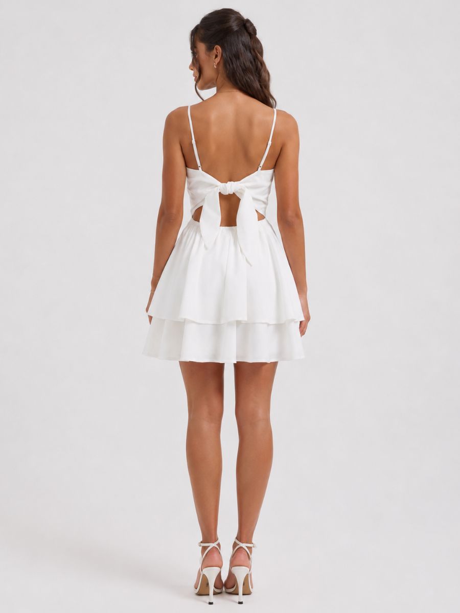 Barbara Front Twist Solid Dress