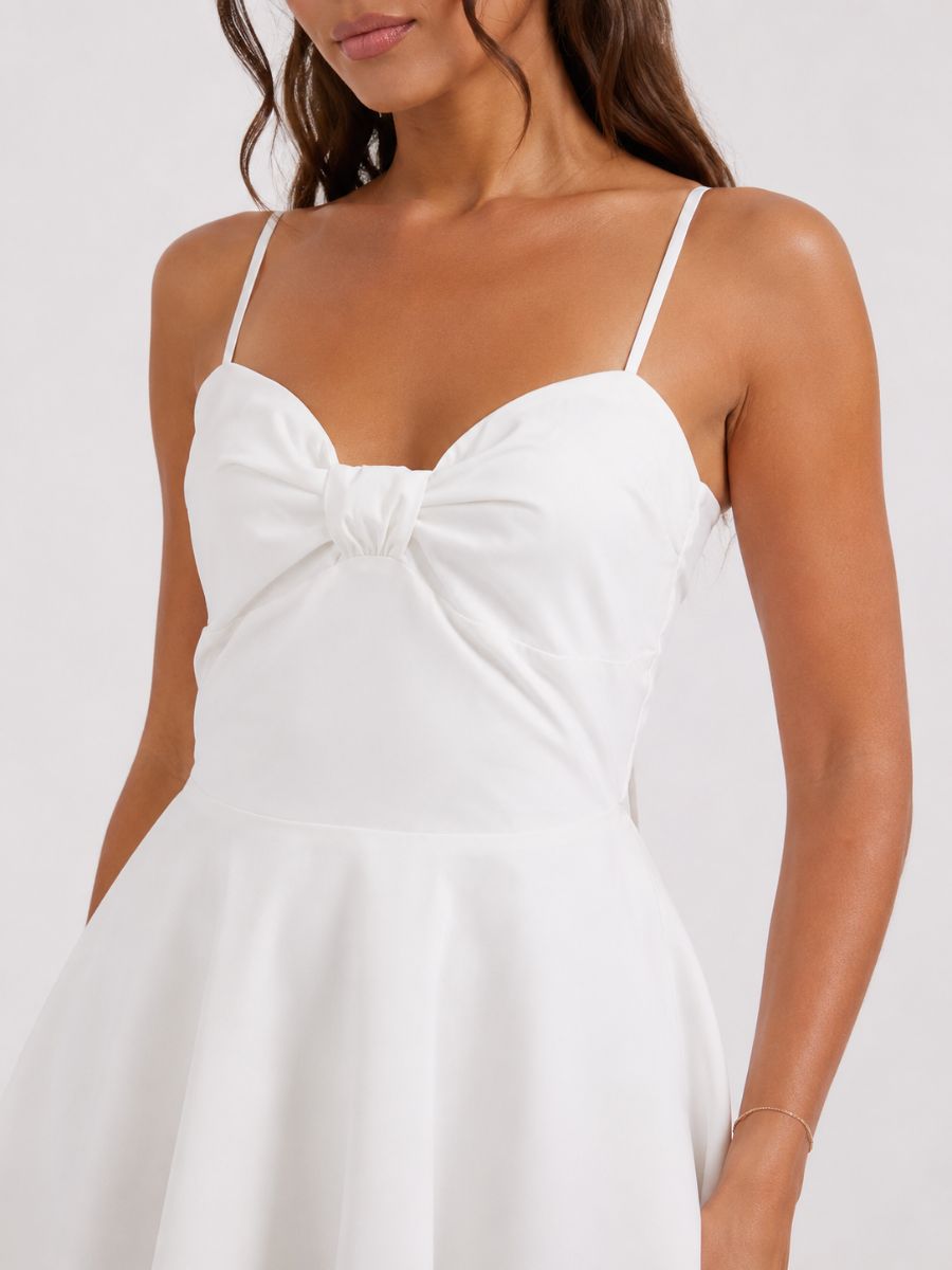 Barbara Front Twist Solid Dress