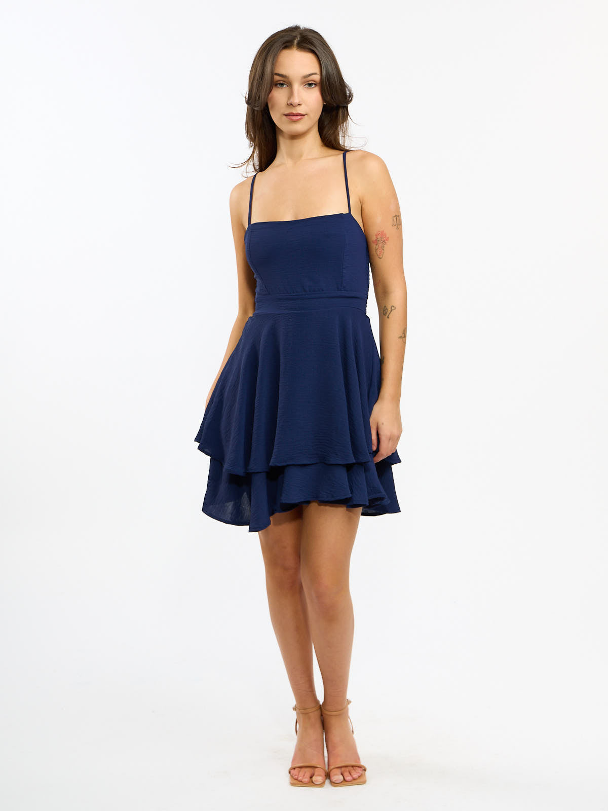Deb Smocked Back Tiered Mini Dress
