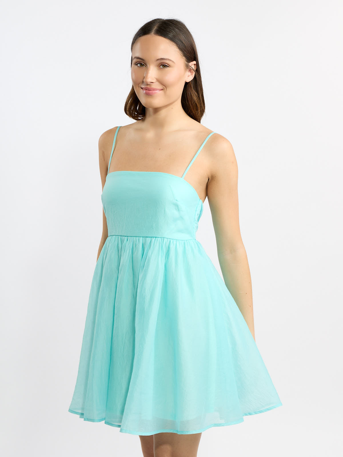 Kallie Spaghetti Strap Organza Tie Back Dress