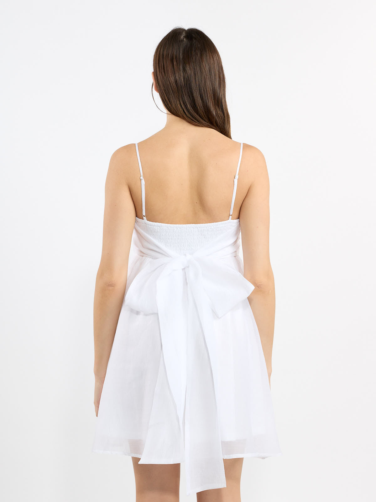 Kallie Spaghetti Strap Organza Tie Back Dress