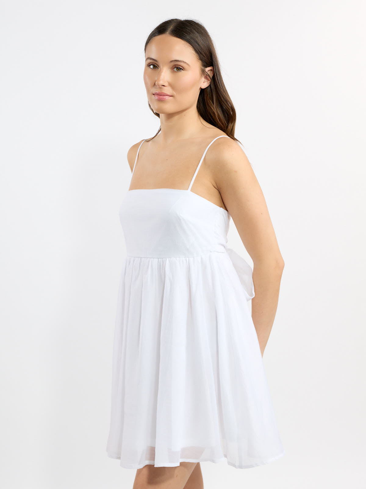 Kallie Spaghetti Strap Organza Tie Back Dress