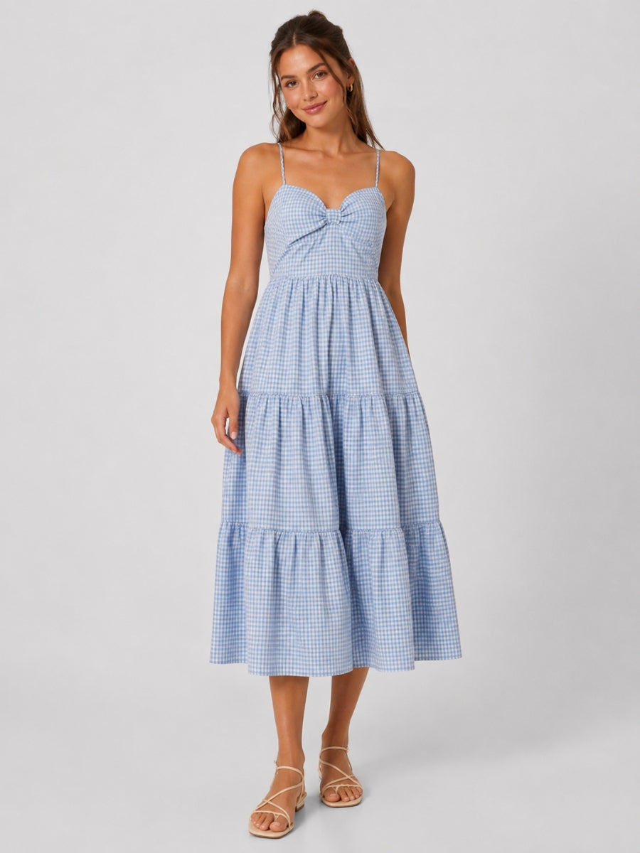 Dolly Gingham Midi Dress