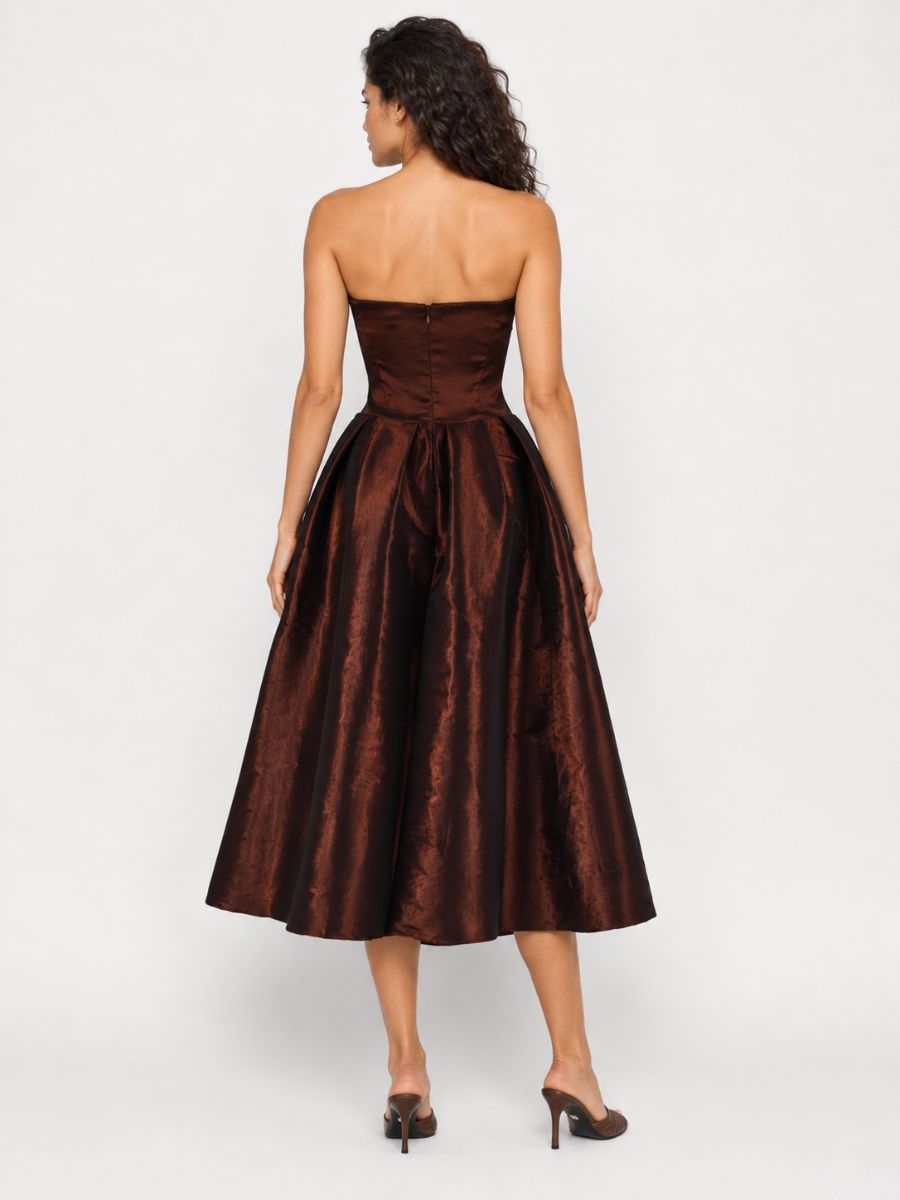 Esme Taffeta Strapless Dress