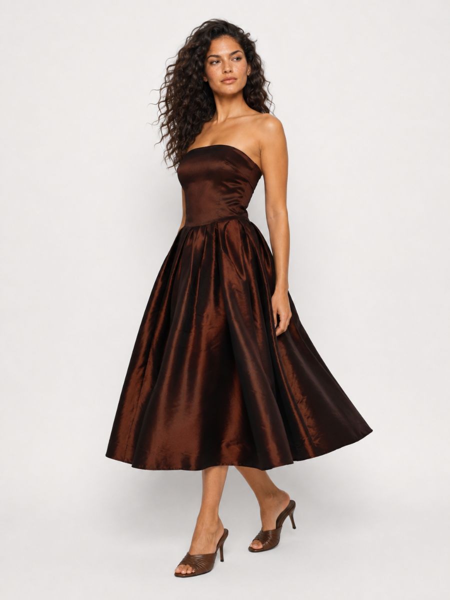 Esme Taffeta Strapless Dress