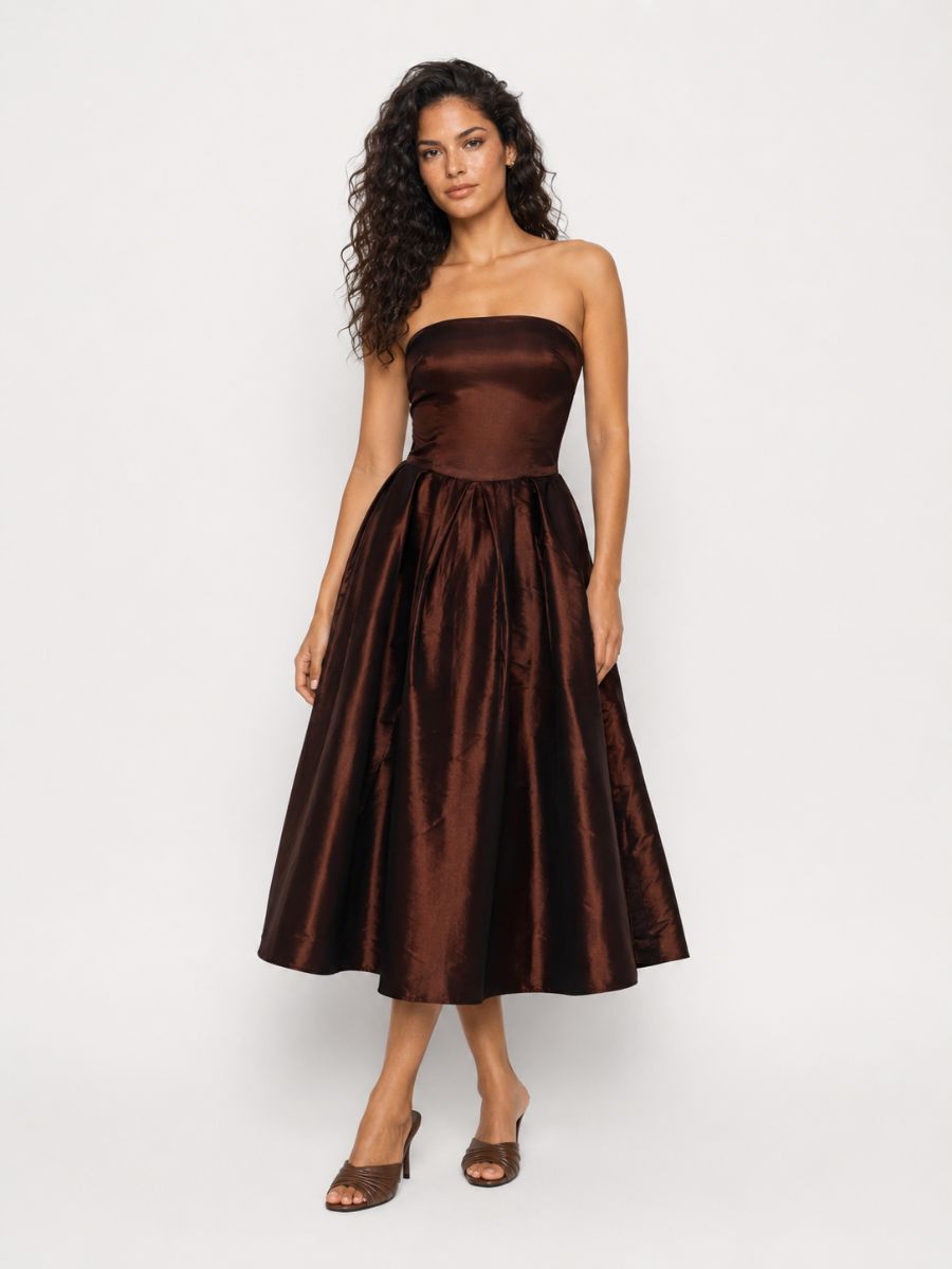Esme Taffeta Strapless Dress