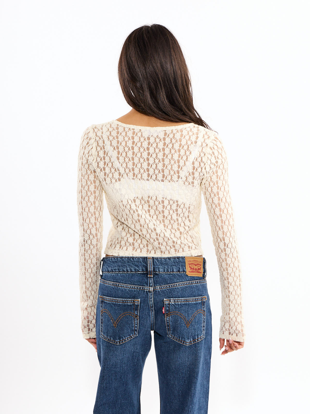 Laine Long Sleeve Crochet Open Cardigan