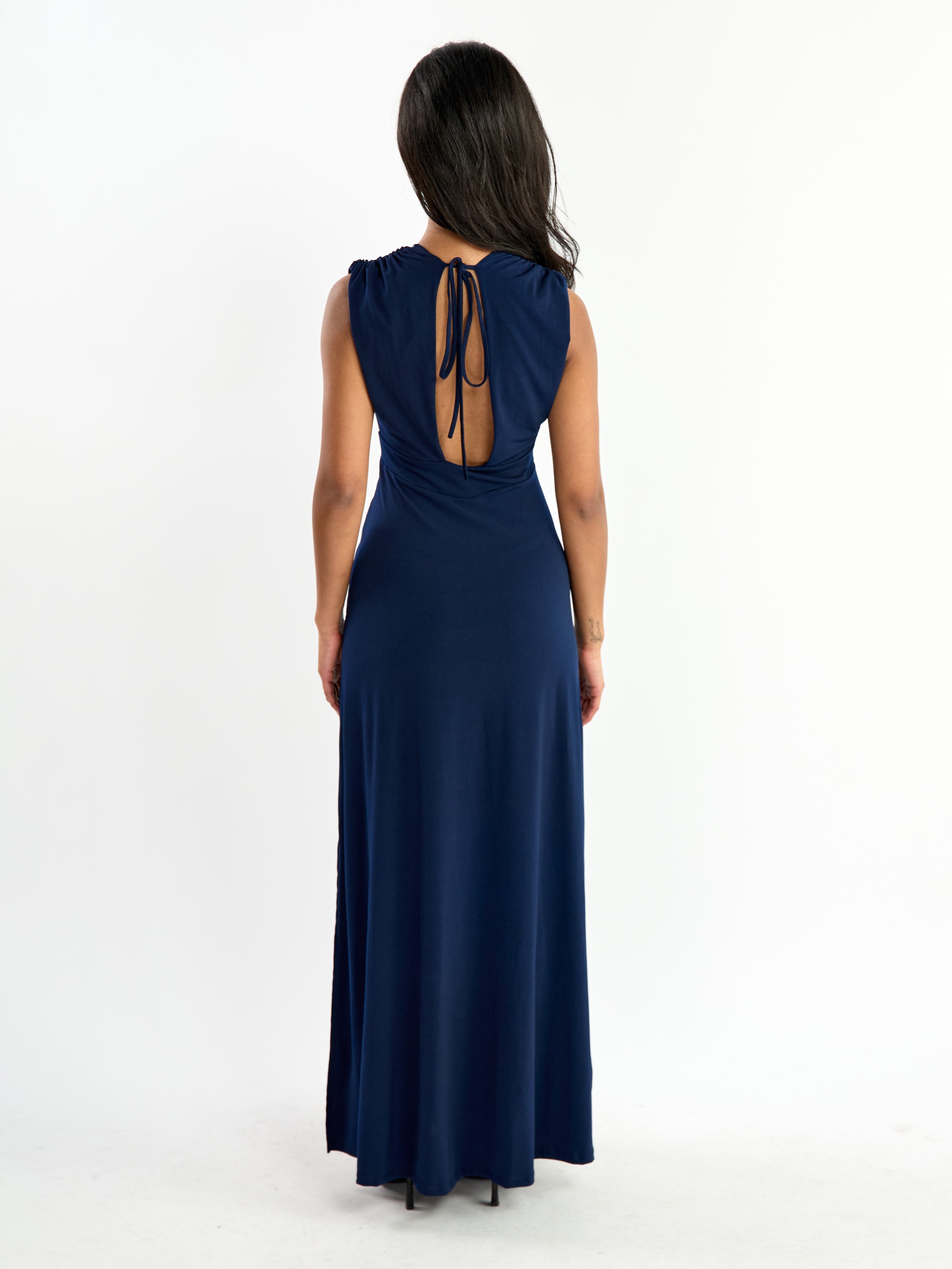 Irene Deep V Tie-Back Maxi Dress
